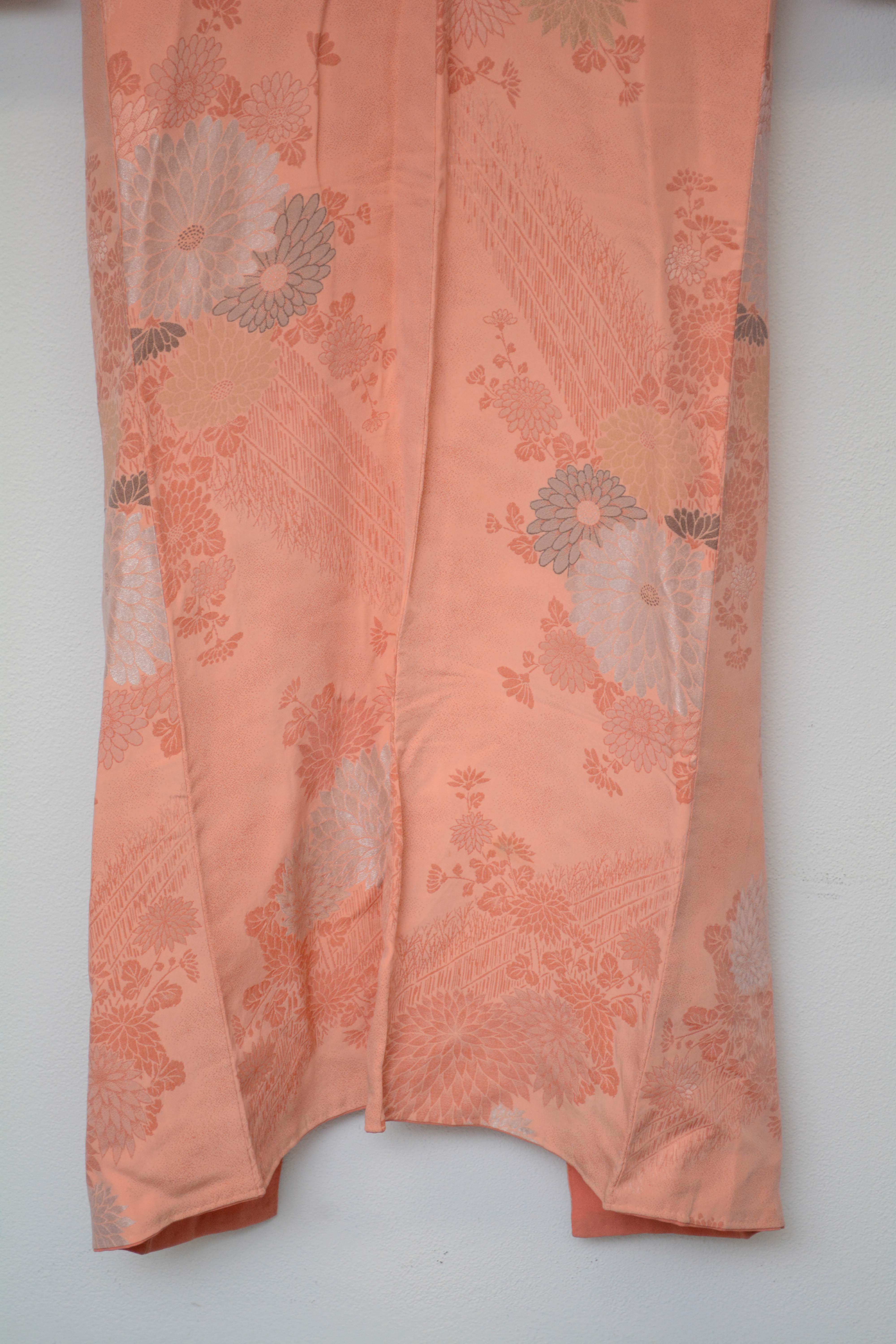 Circa 1930s Vintage Handwoven Omeshi Silk Crepe Kimono