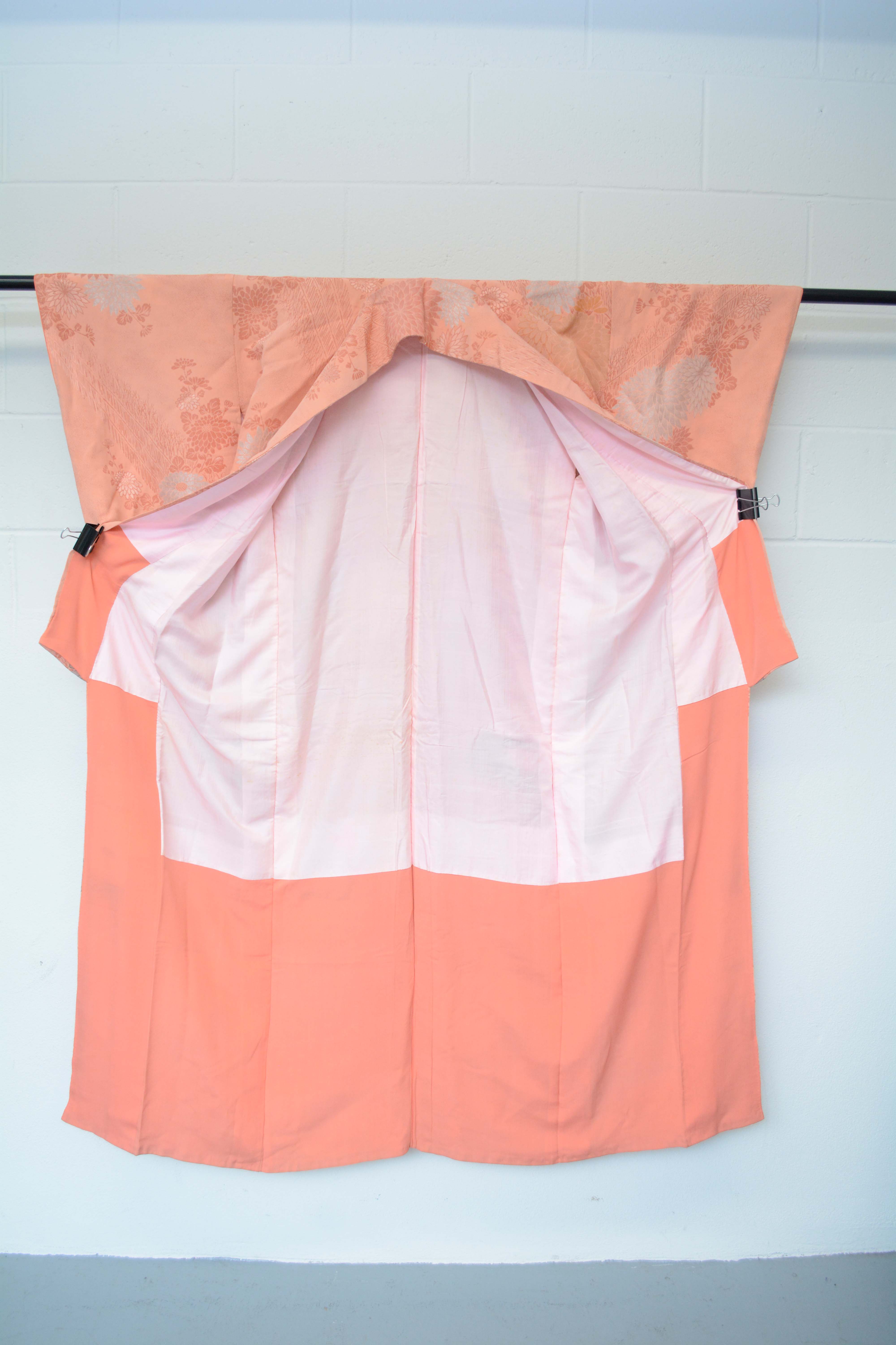 Circa 1930s Vintage Handwoven Omeshi Silk Crepe Kimono