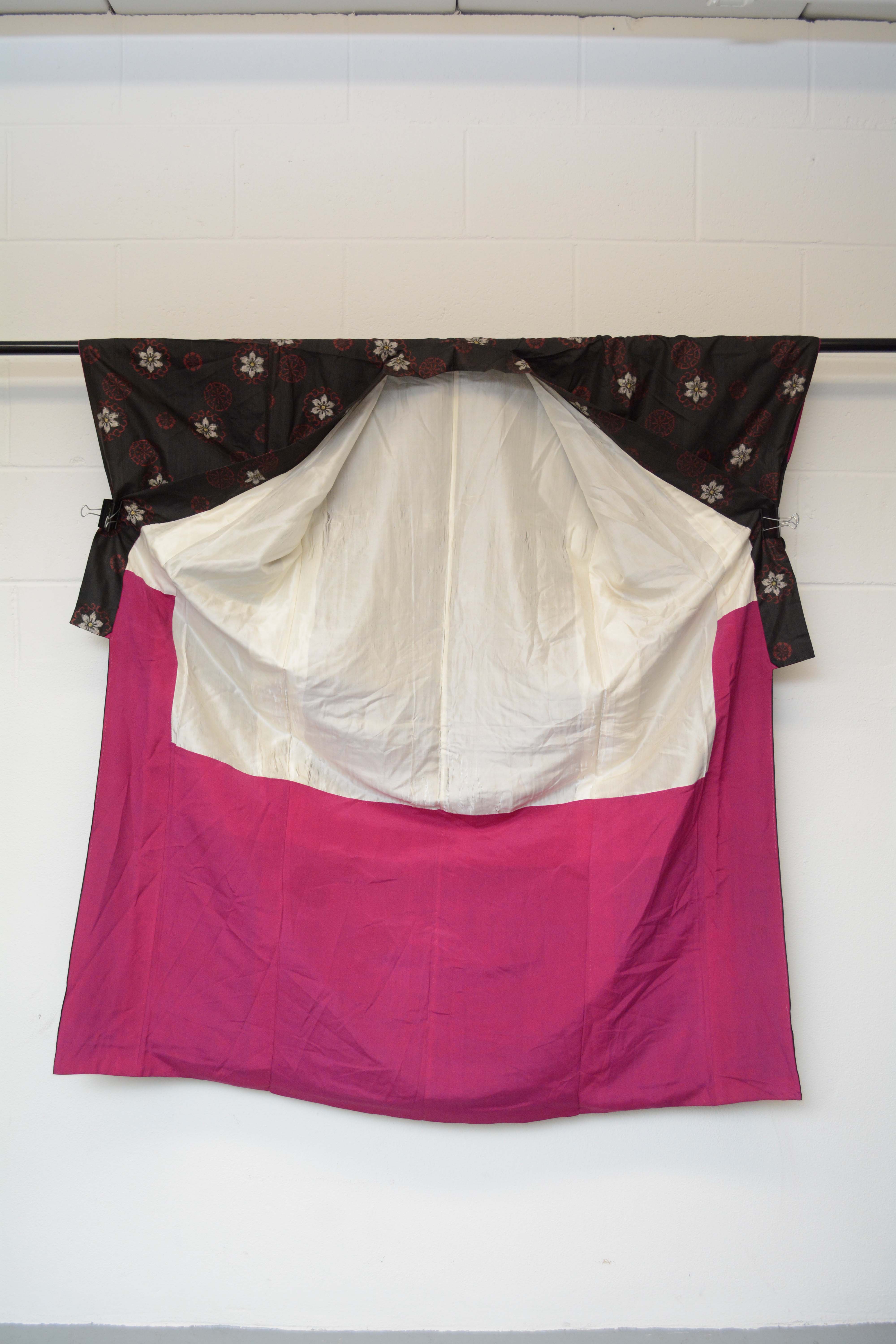 Circa 1910 Antique Handwoven Oshima Ikat Silk Kimono