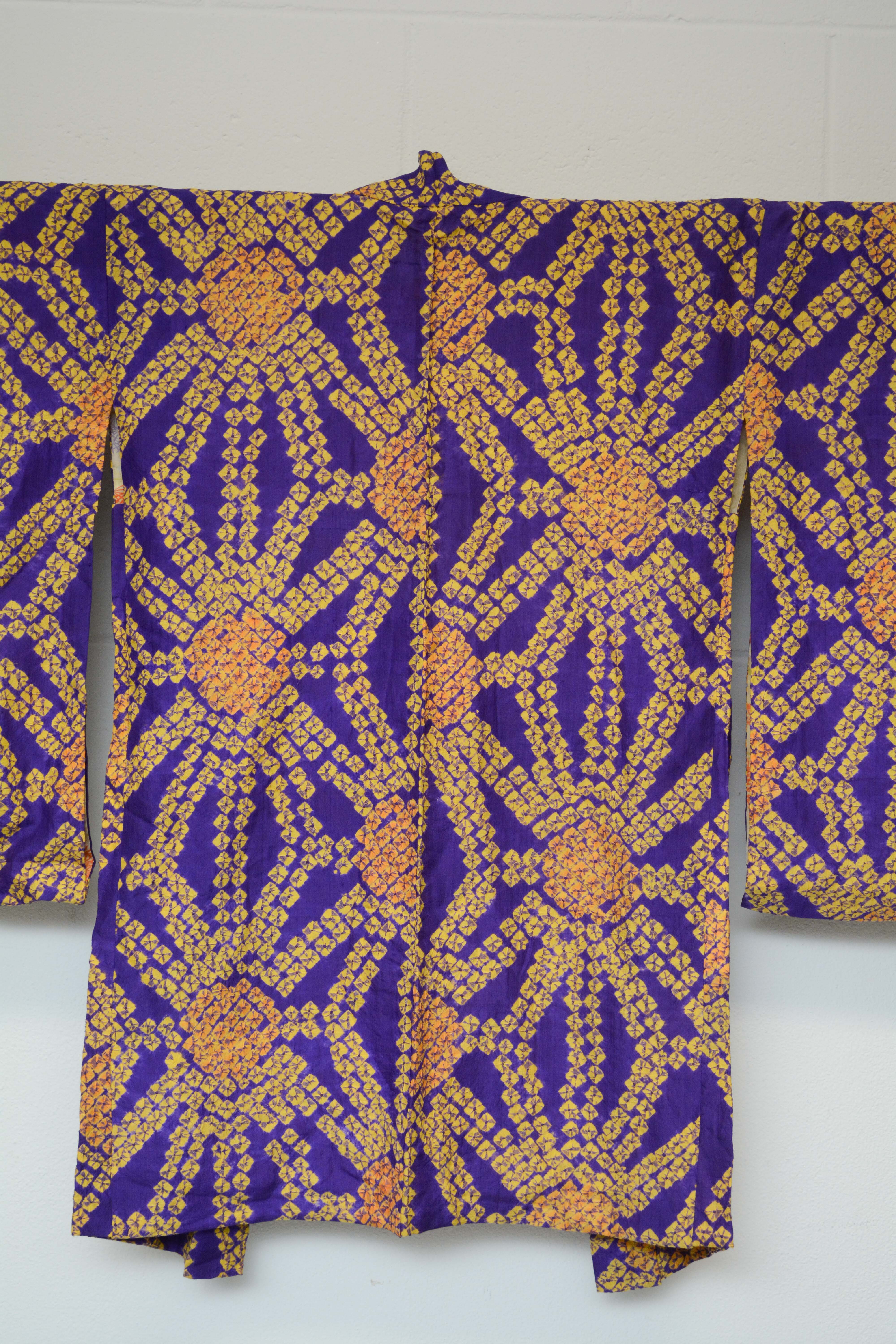 Circa 1925 Vintage Handwoven Silk Haori Jacket