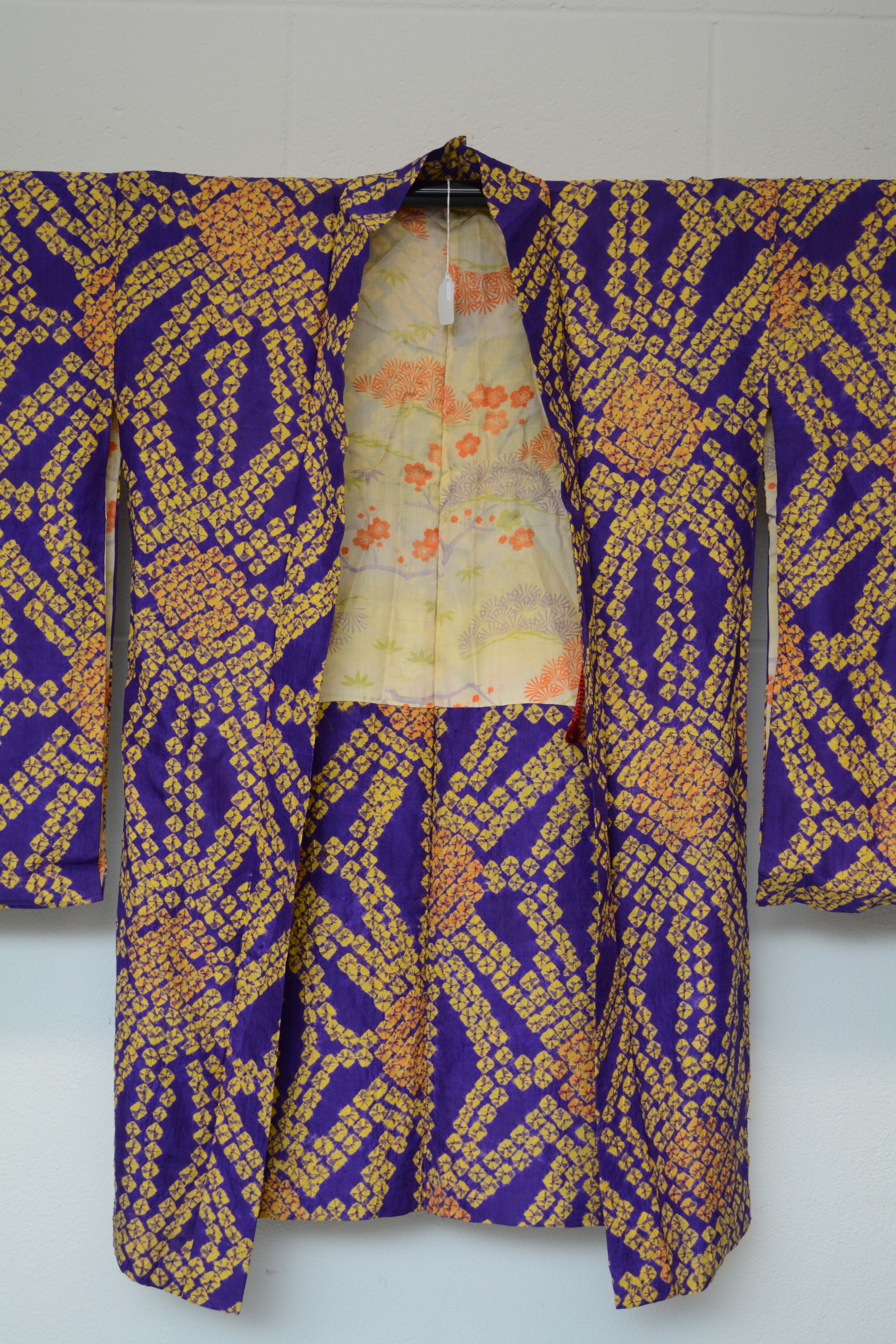 Circa 1925 Vintage Handwoven Silk Haori Jacket