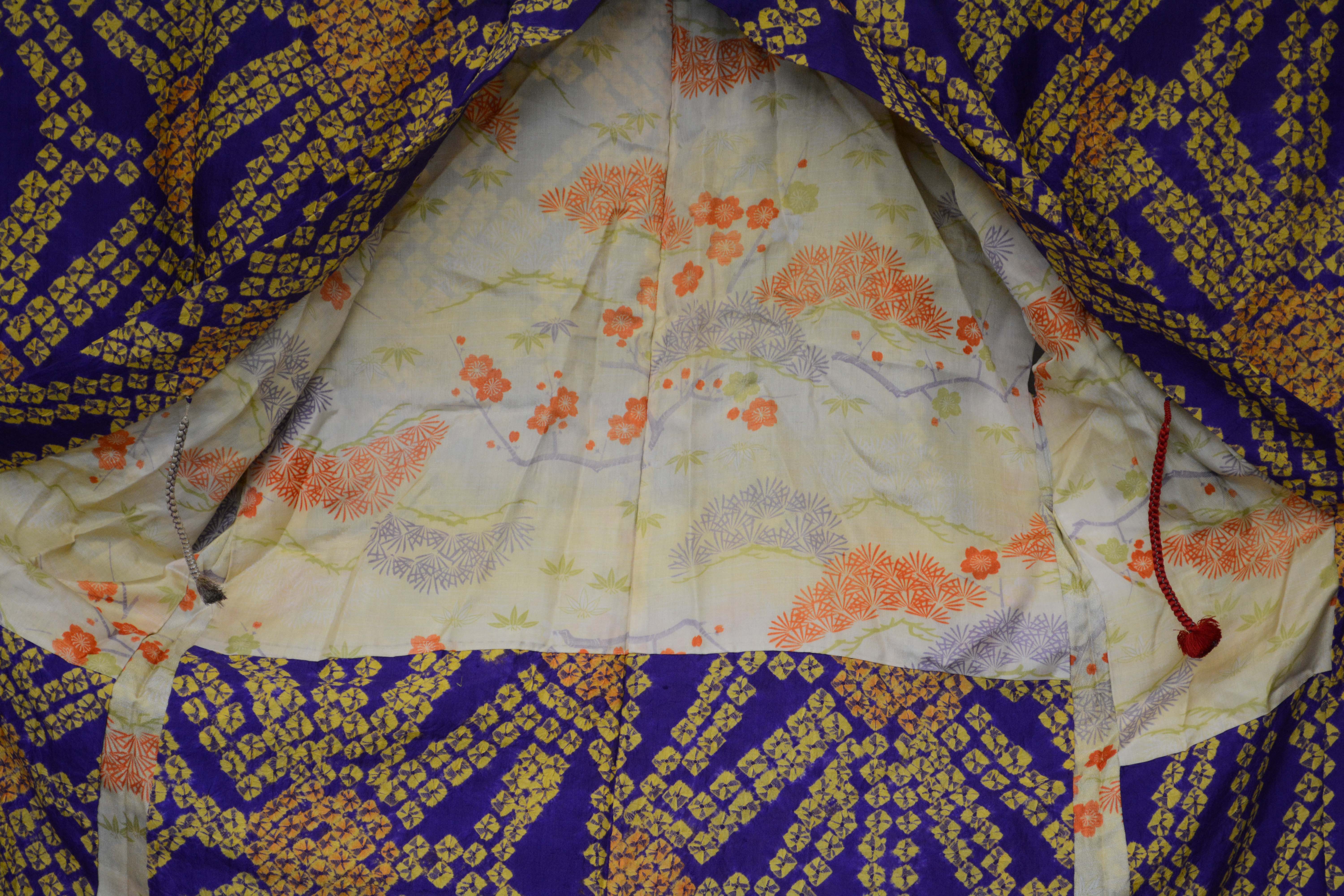 Circa 1925 Vintage Handwoven Silk Haori Jacket