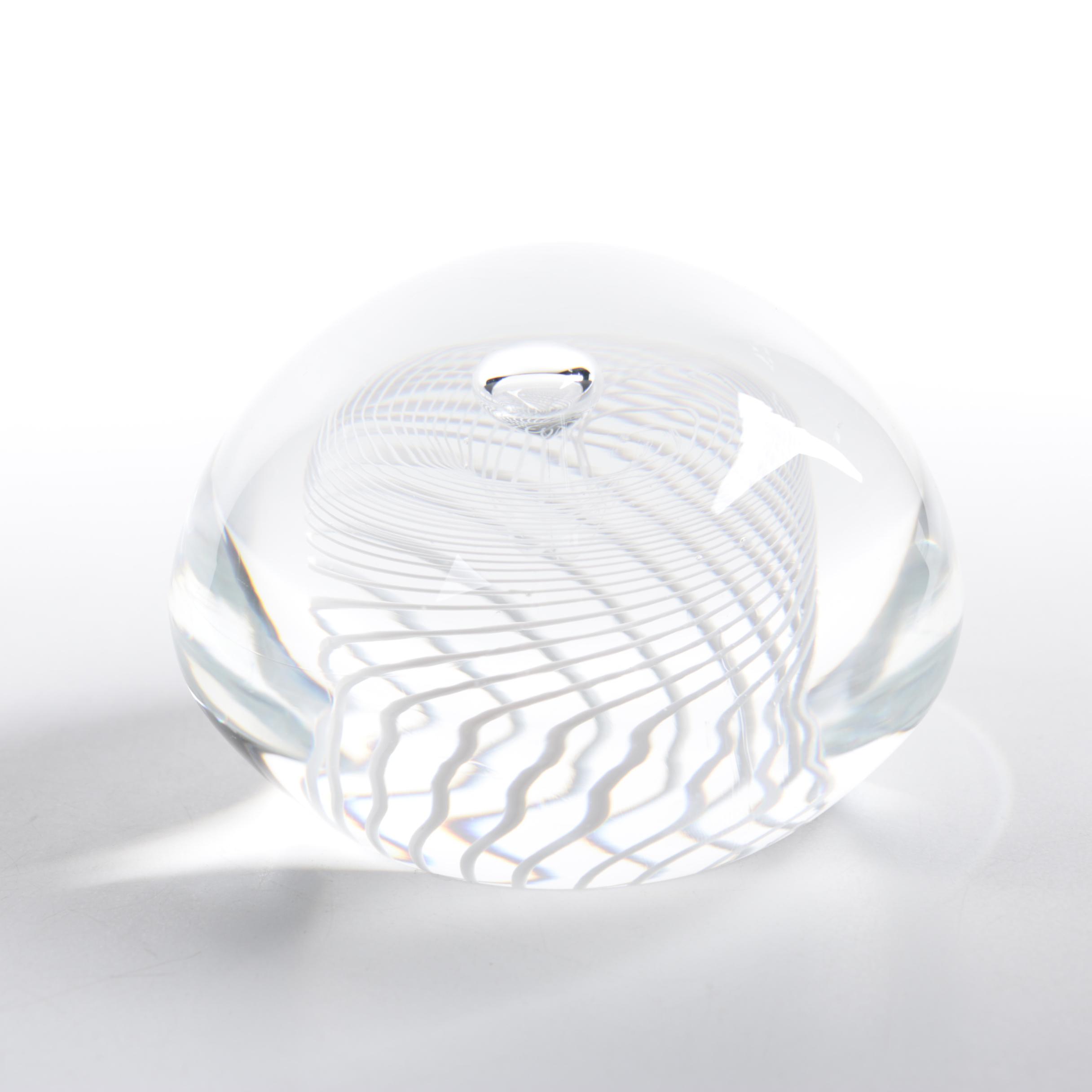 Steuben Spiral Cane Glass Paperweight