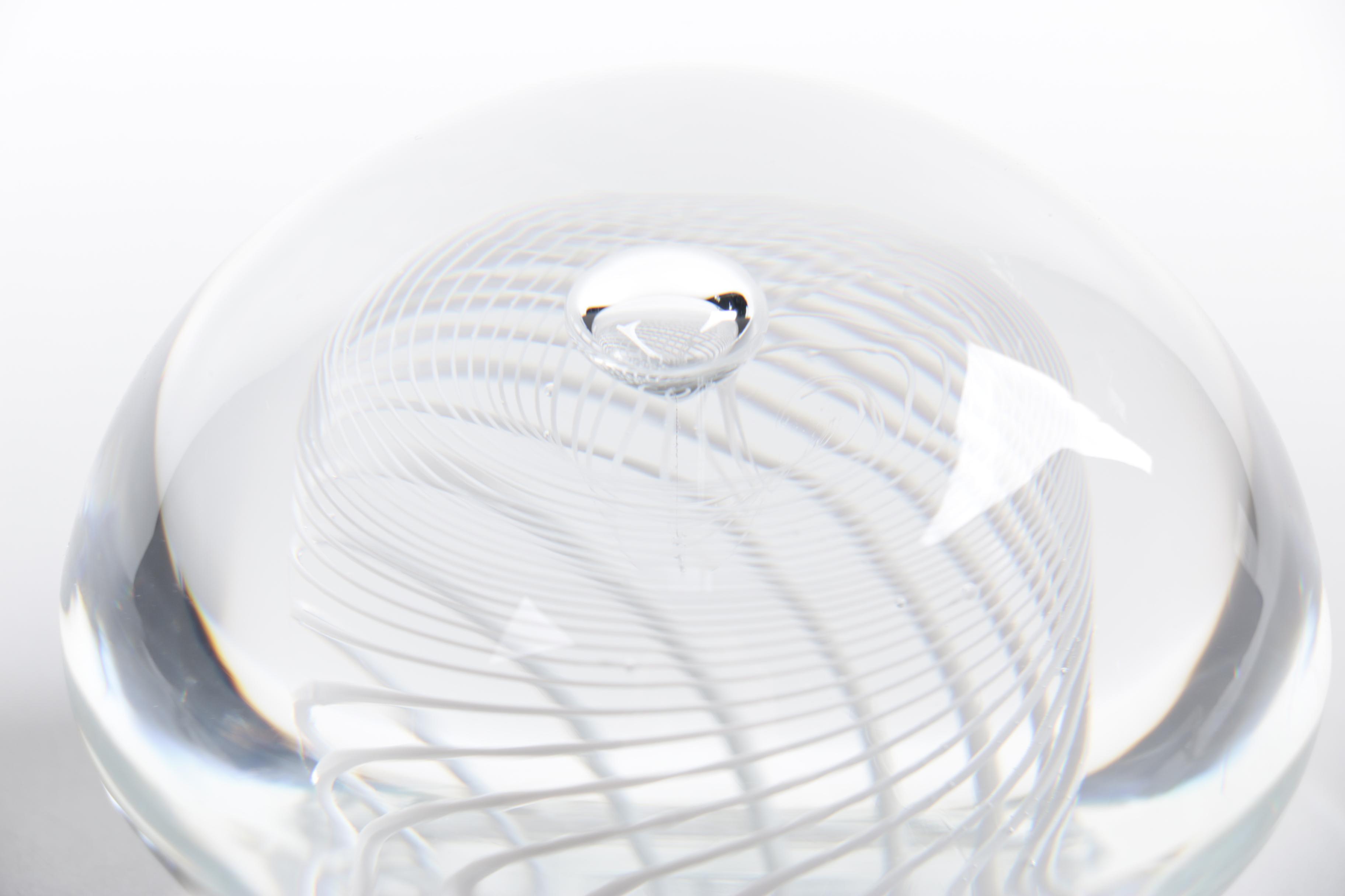 Steuben Spiral Cane Glass Paperweight