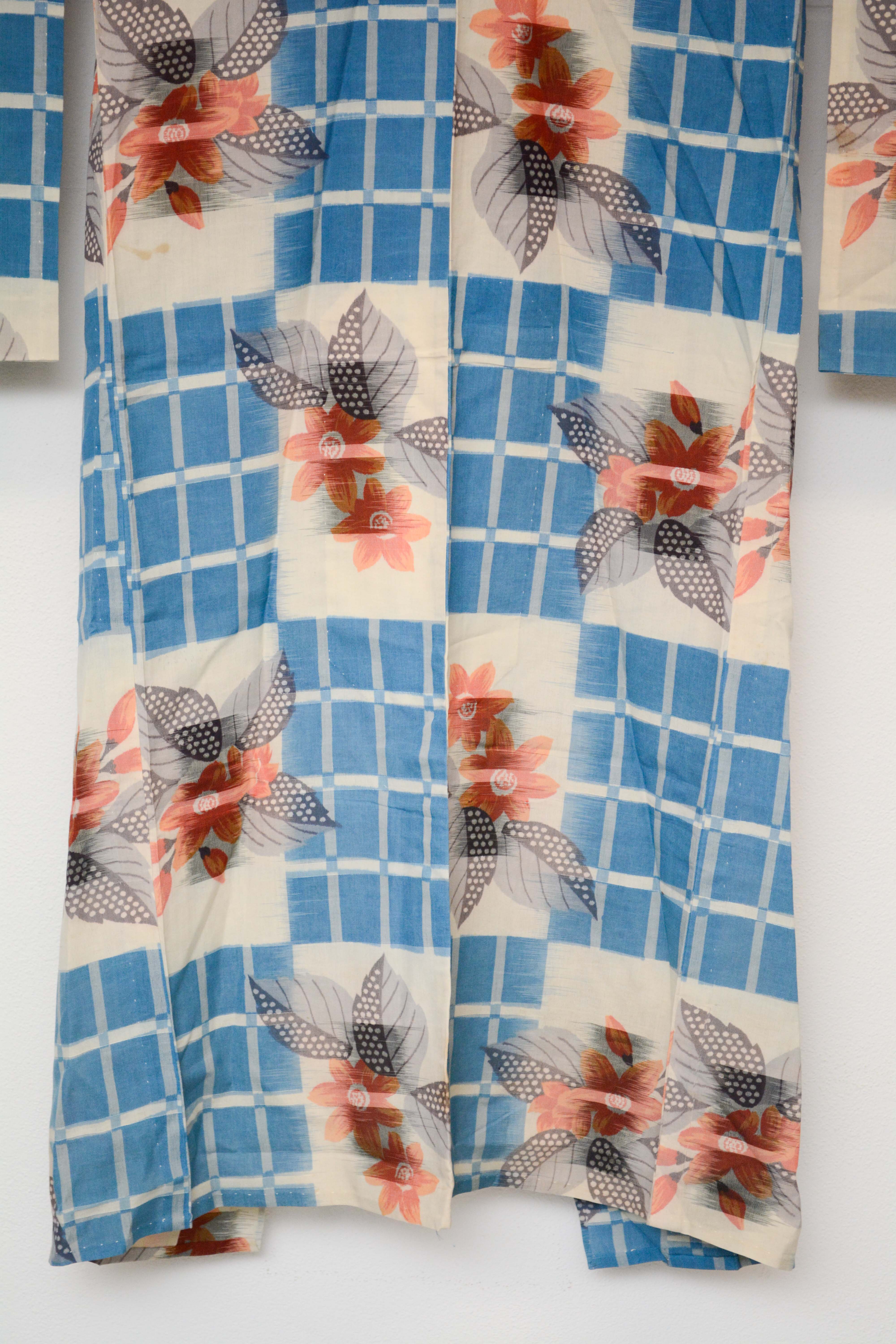 Circa 1890 Antique Japanese Handwoven Silk Ikat Kimono