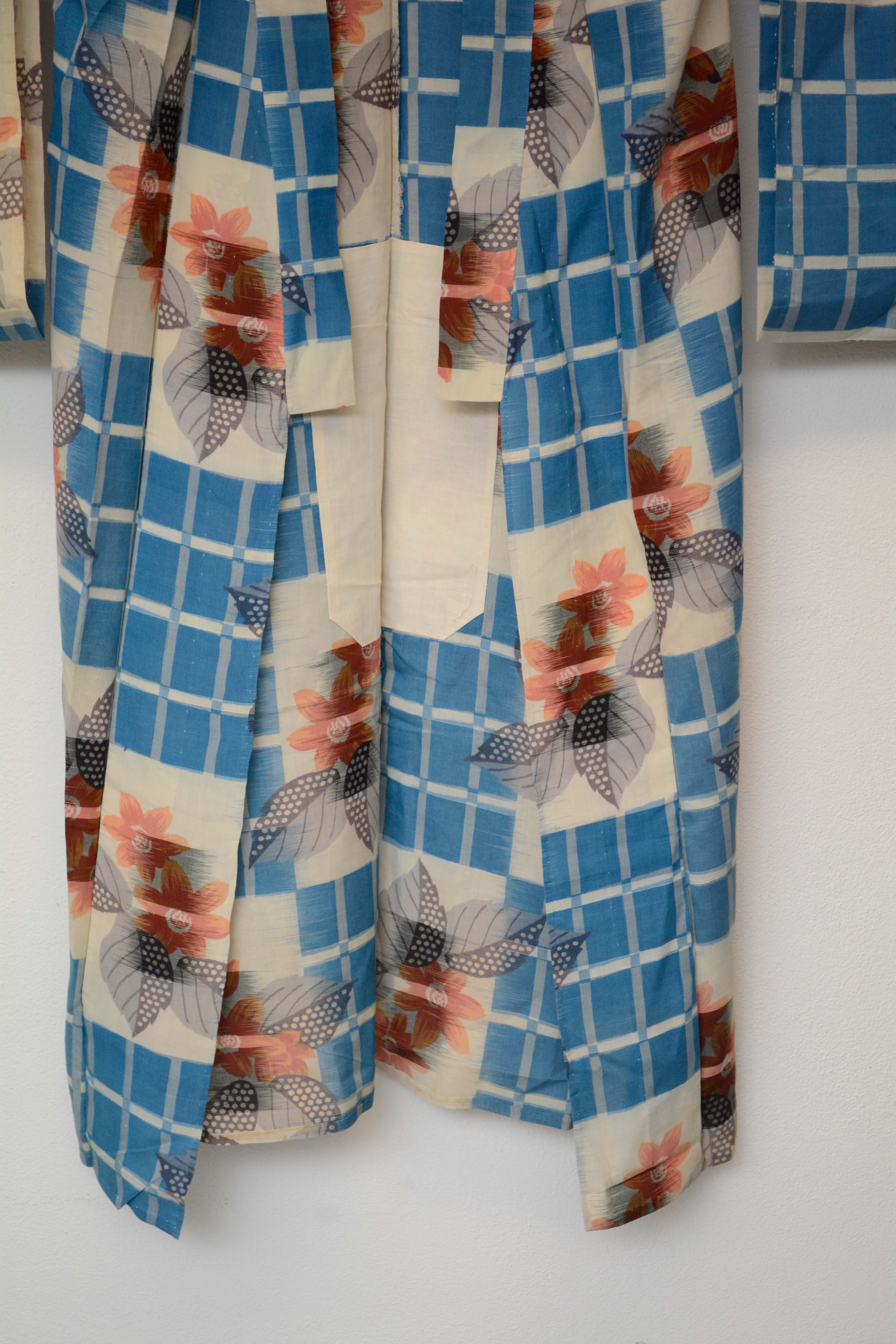 Circa 1890 Antique Japanese Handwoven Silk Ikat Kimono