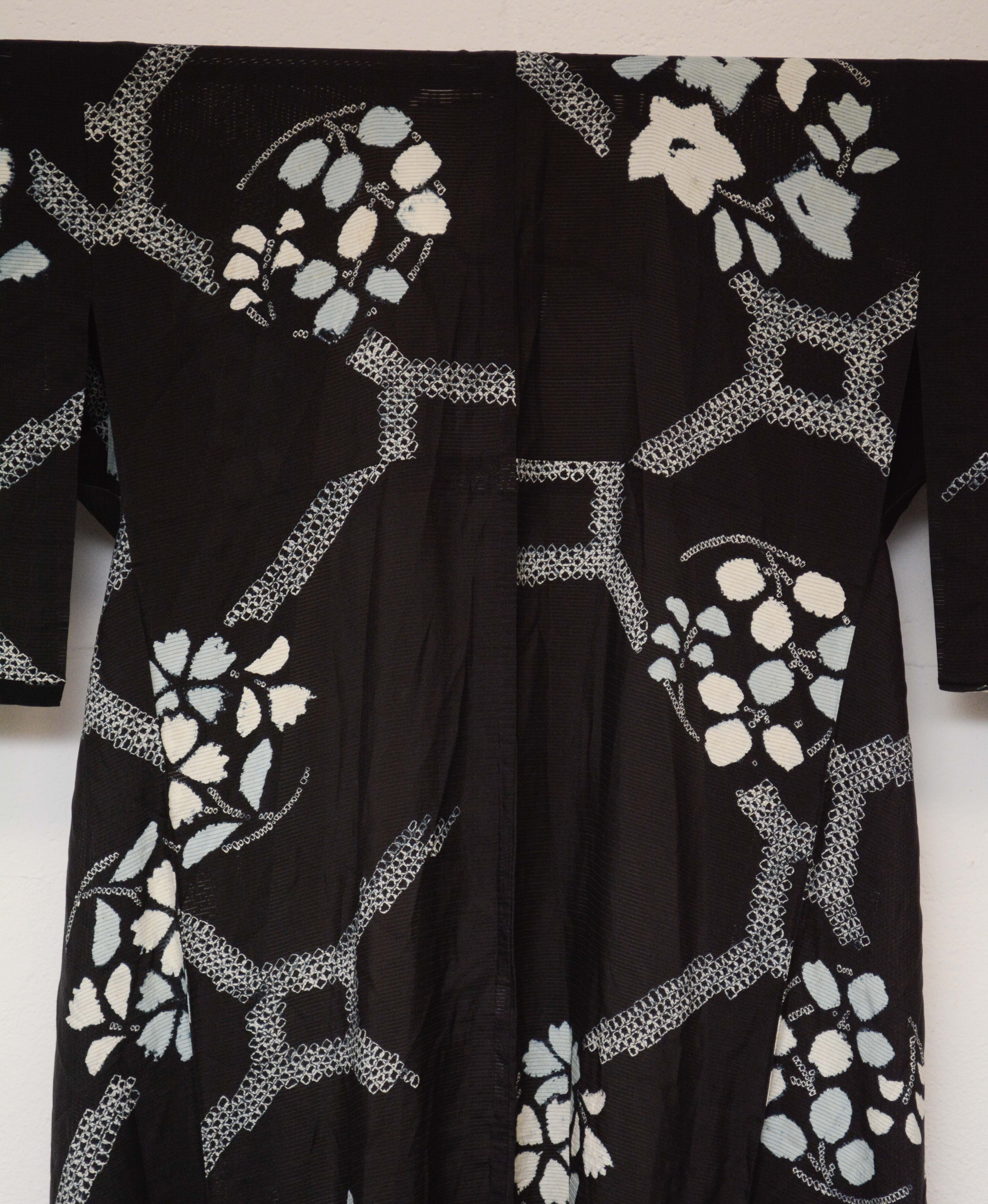 Circa 1900s Antique Handwoven Ro Silk Summer Kimono