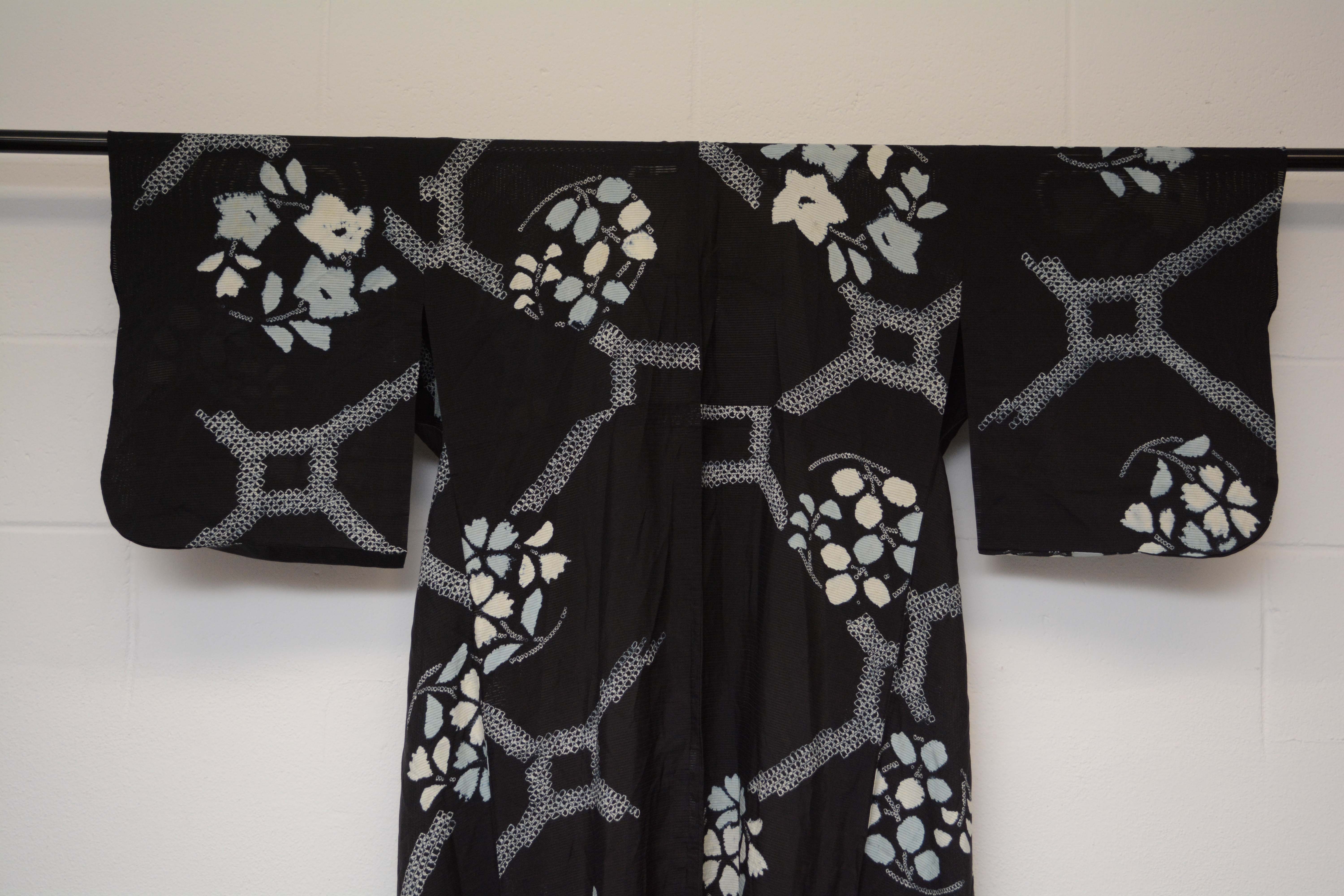 Circa 1900s Antique Handwoven Ro Silk Summer Kimono