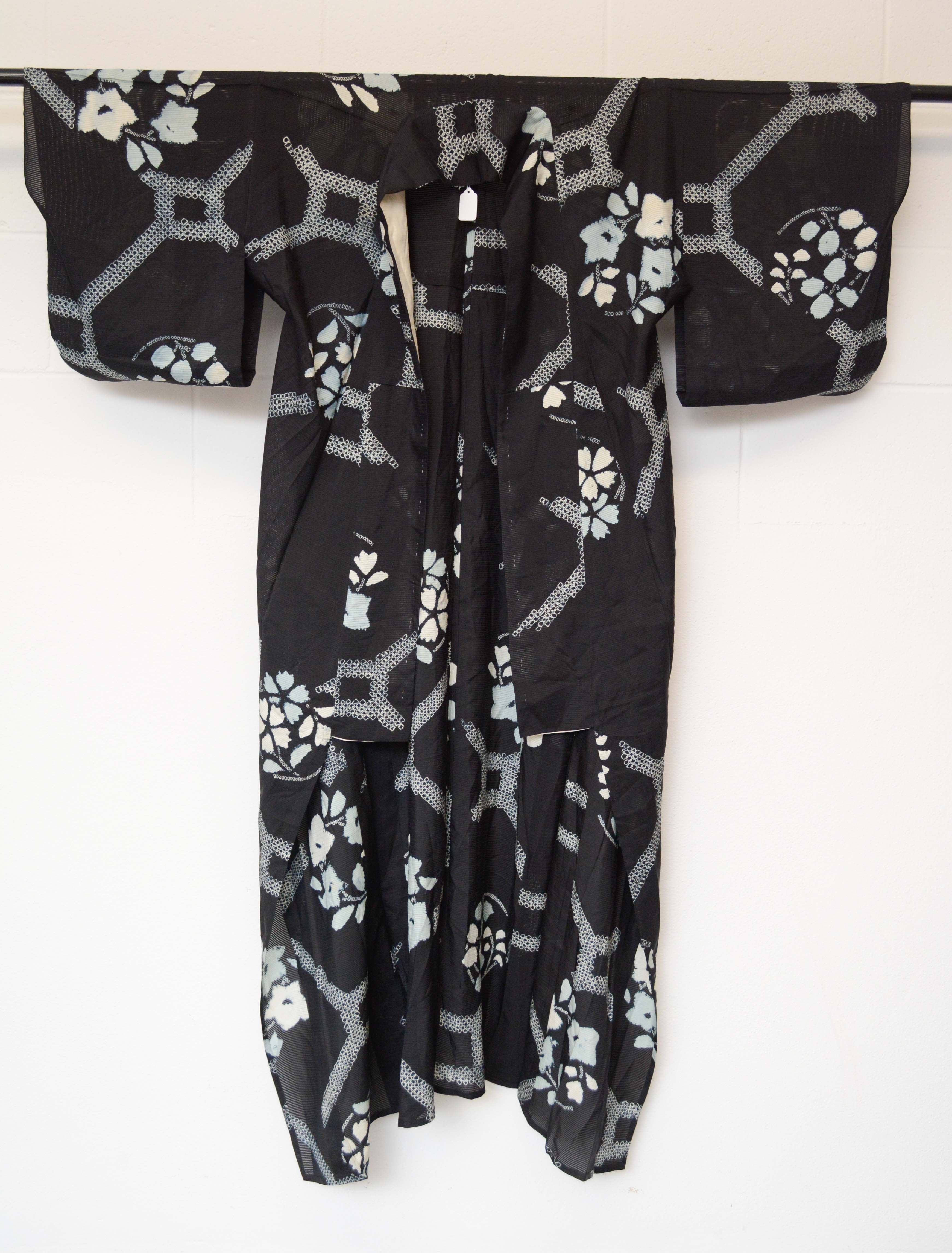 Circa 1900s Antique Handwoven Ro Silk Summer Kimono