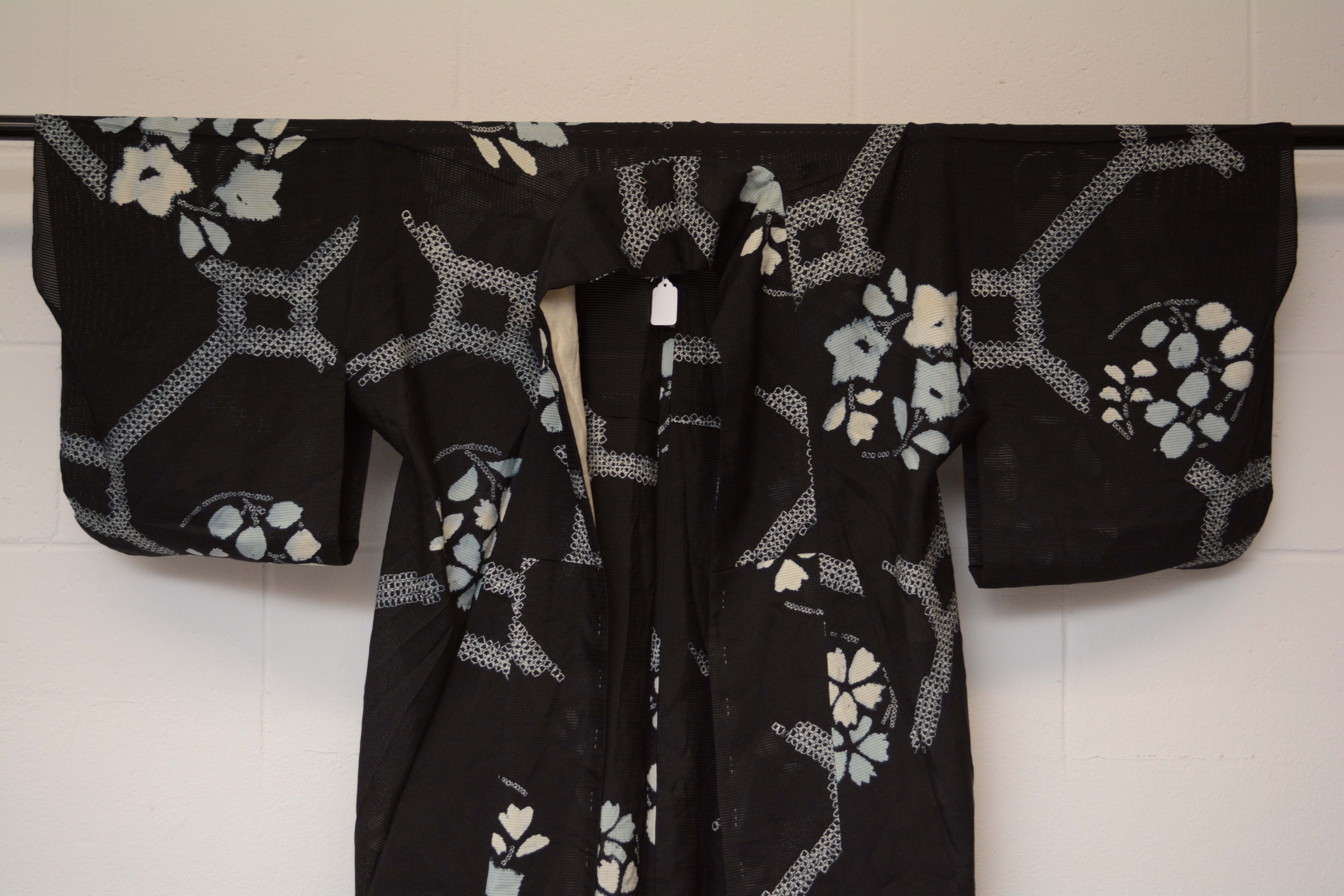 Circa 1900s Antique Handwoven Ro Silk Summer Kimono