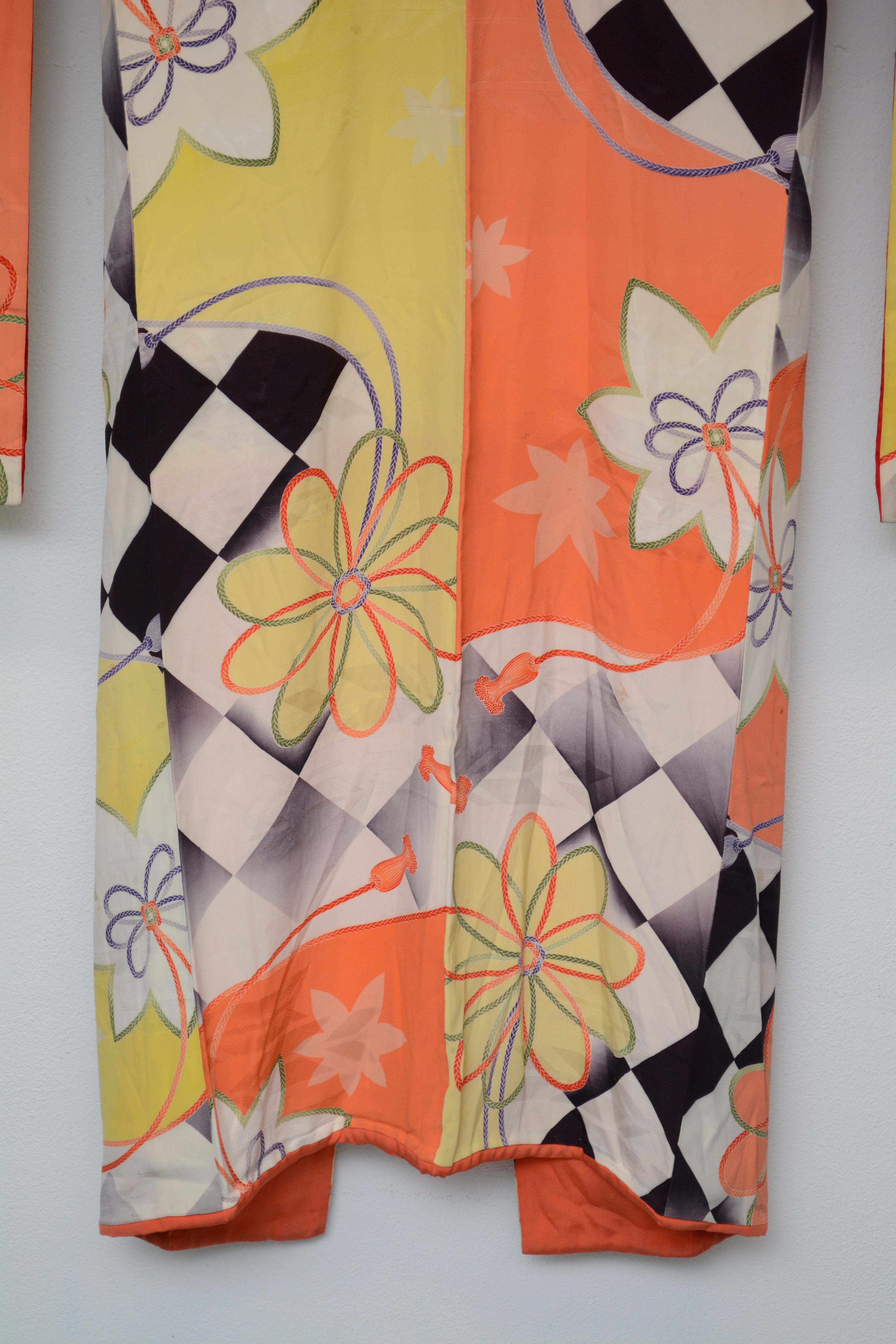 Circa 1920s Vintage Handwoven Silk Furisode Kimono