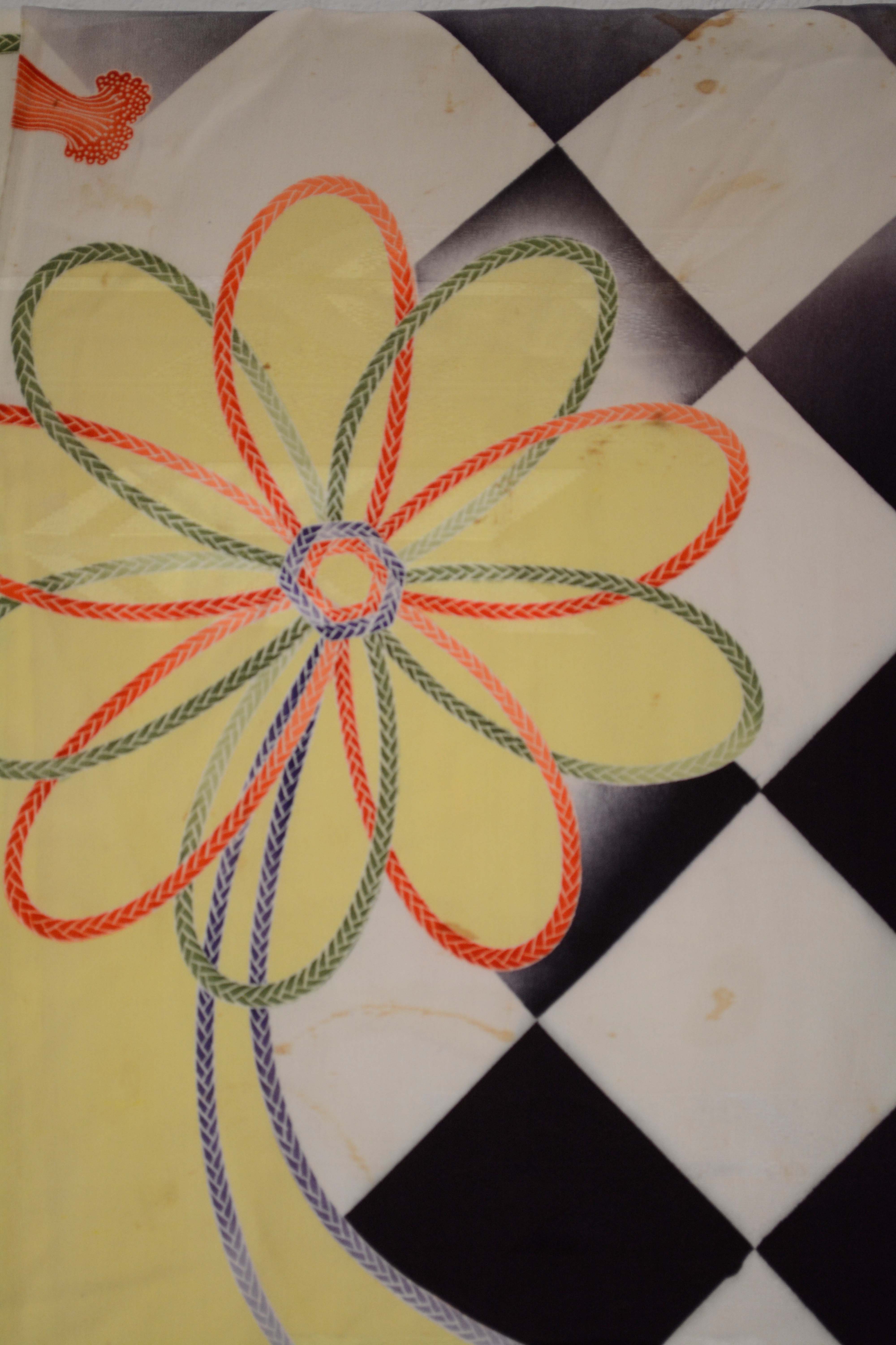 Circa 1920s Vintage Handwoven Silk Furisode Kimono