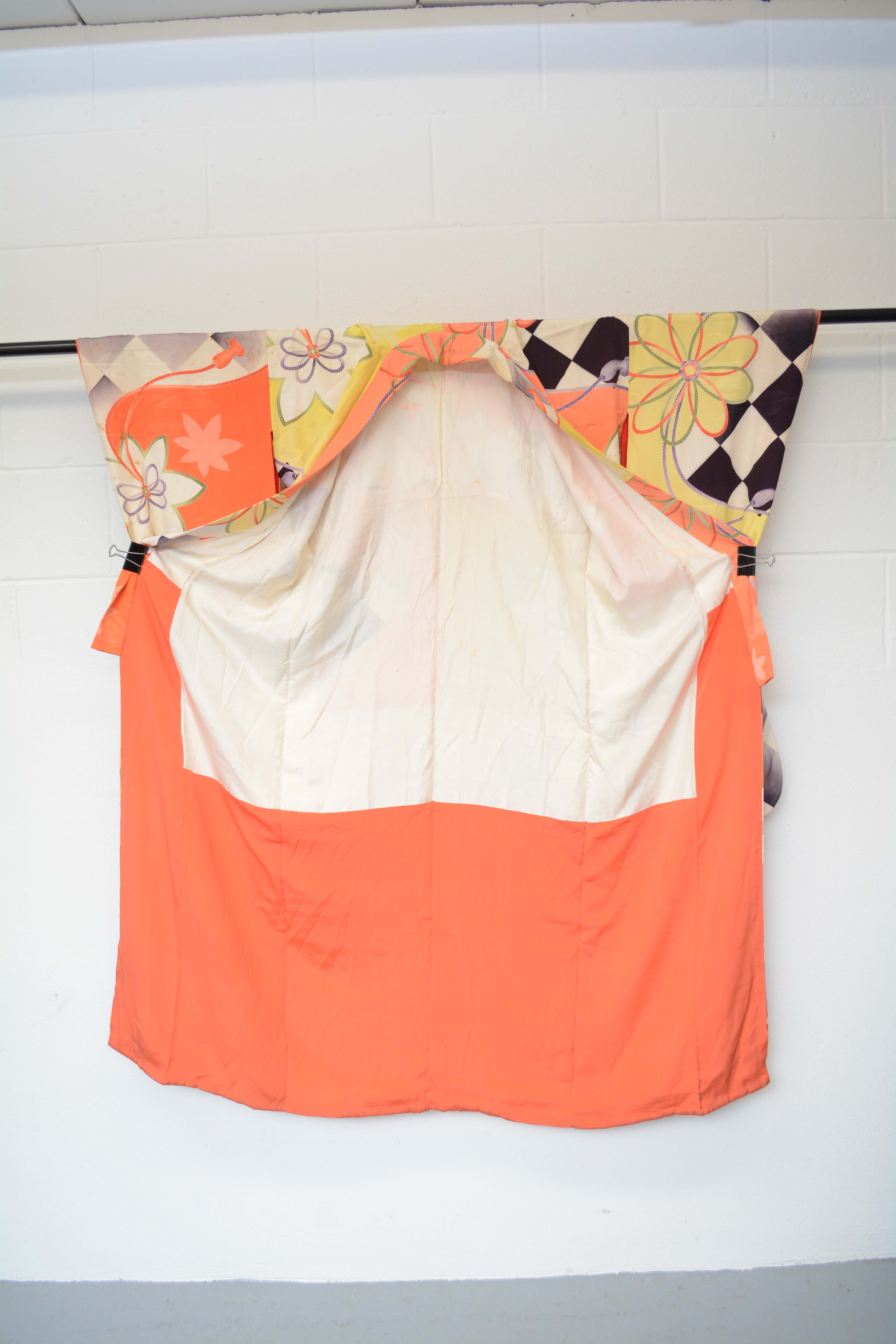 Circa 1920s Vintage Handwoven Silk Furisode Kimono