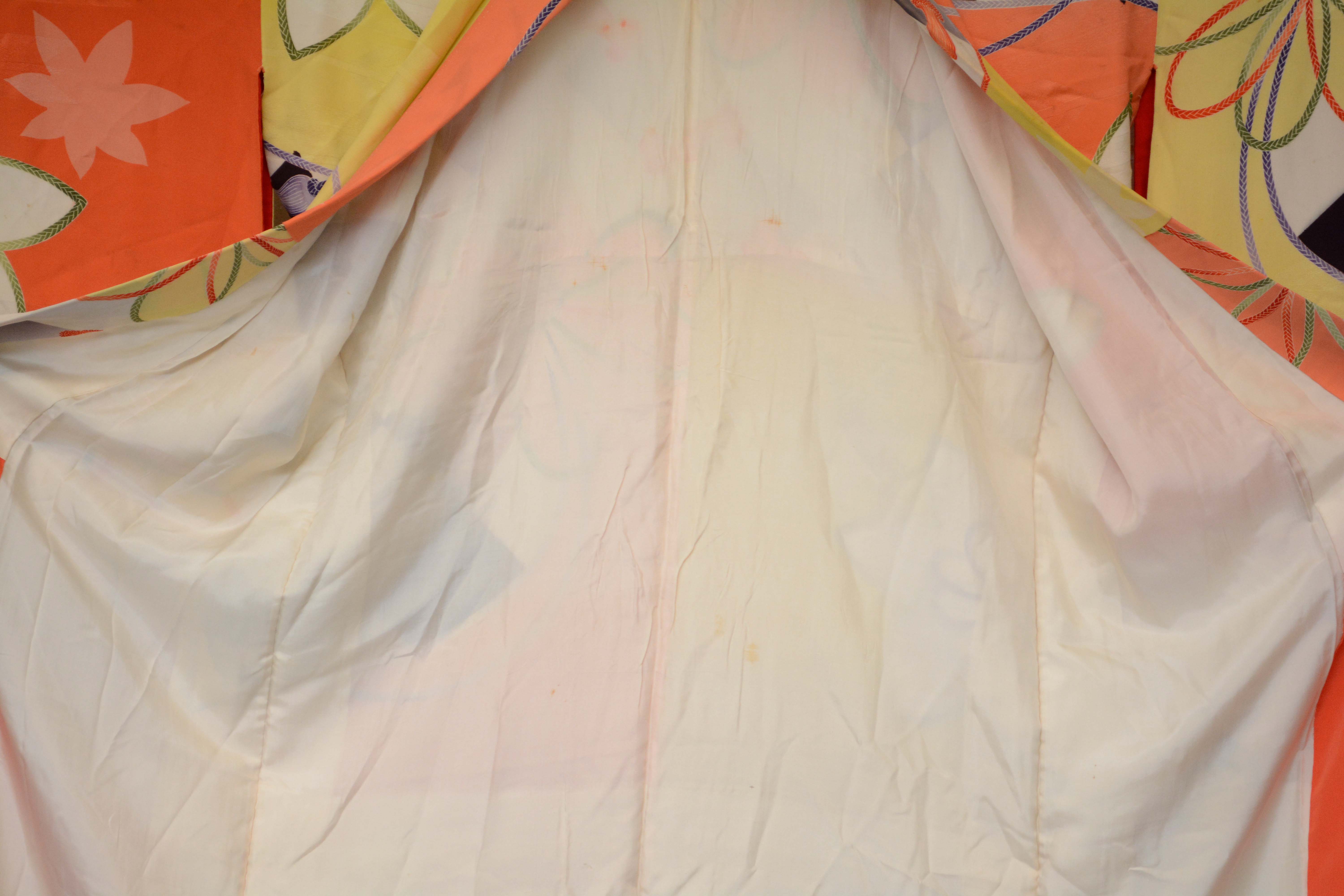 Circa 1920s Vintage Handwoven Silk Furisode Kimono