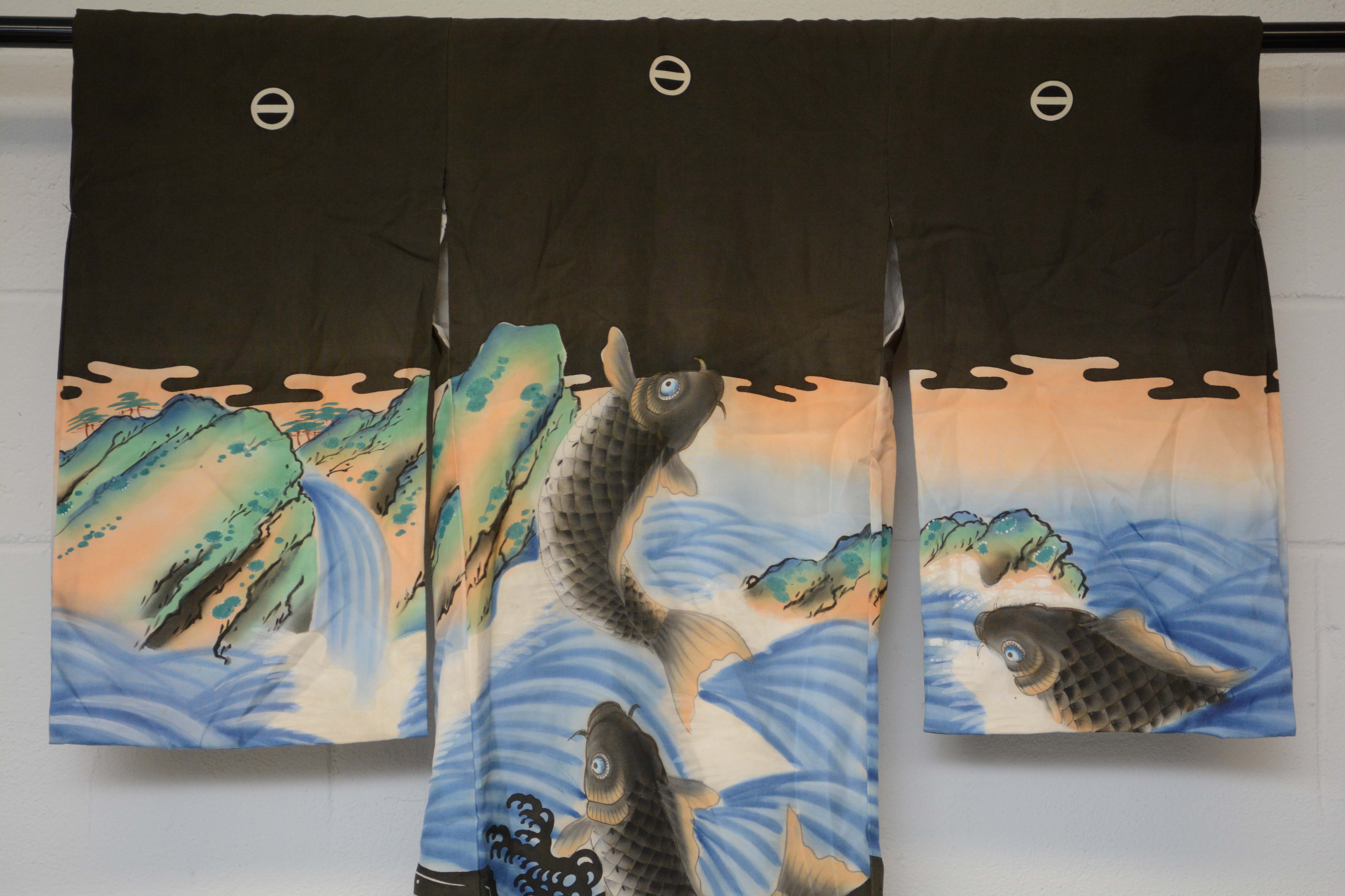 Boys' Circa 1900 Antique Handwoven Silk Formal Crested Miyamairi Infant Kimono