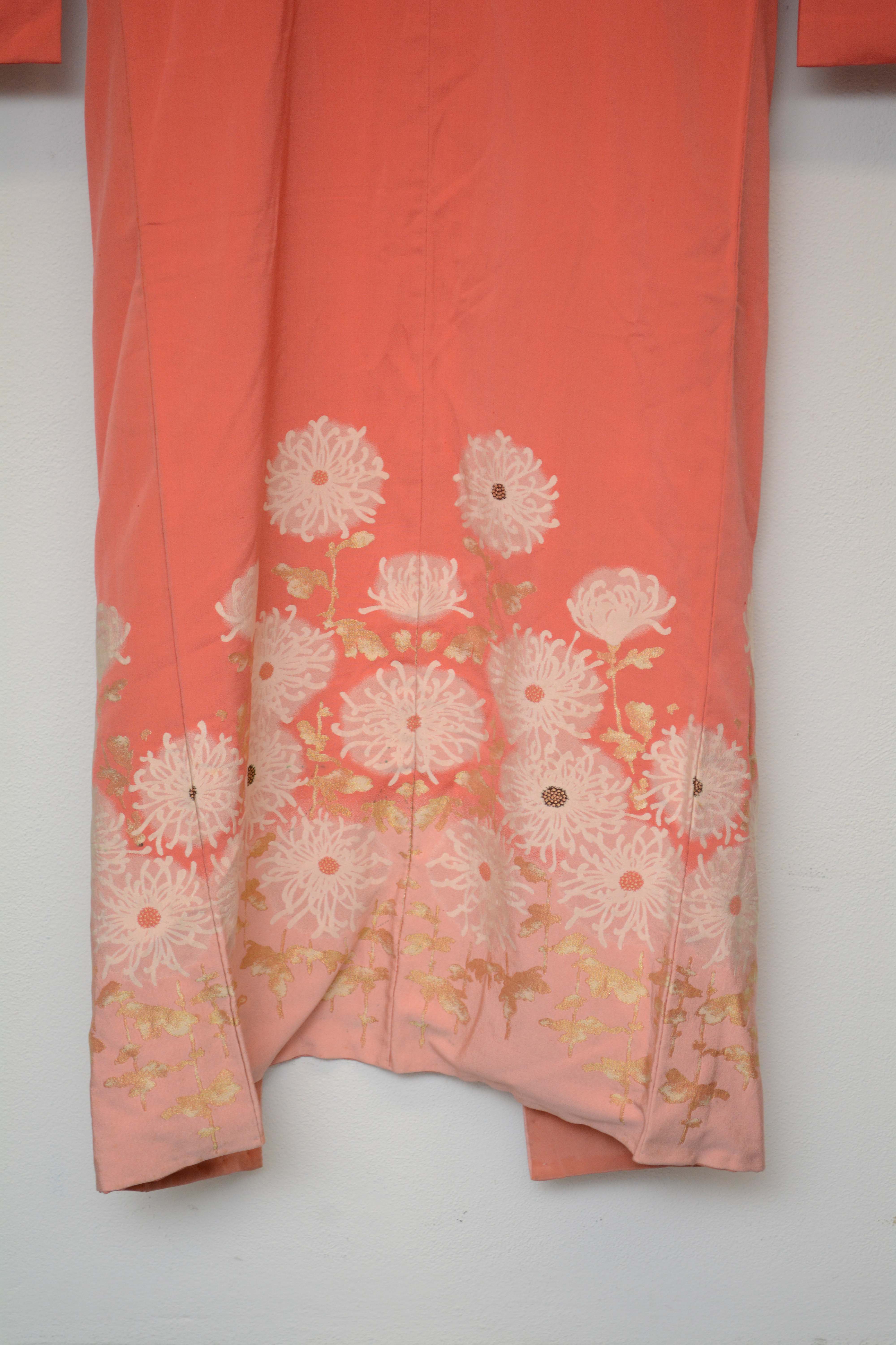 Circa 1930s Vintage Handwoven Omeshi Silk Kofurisode Kimono