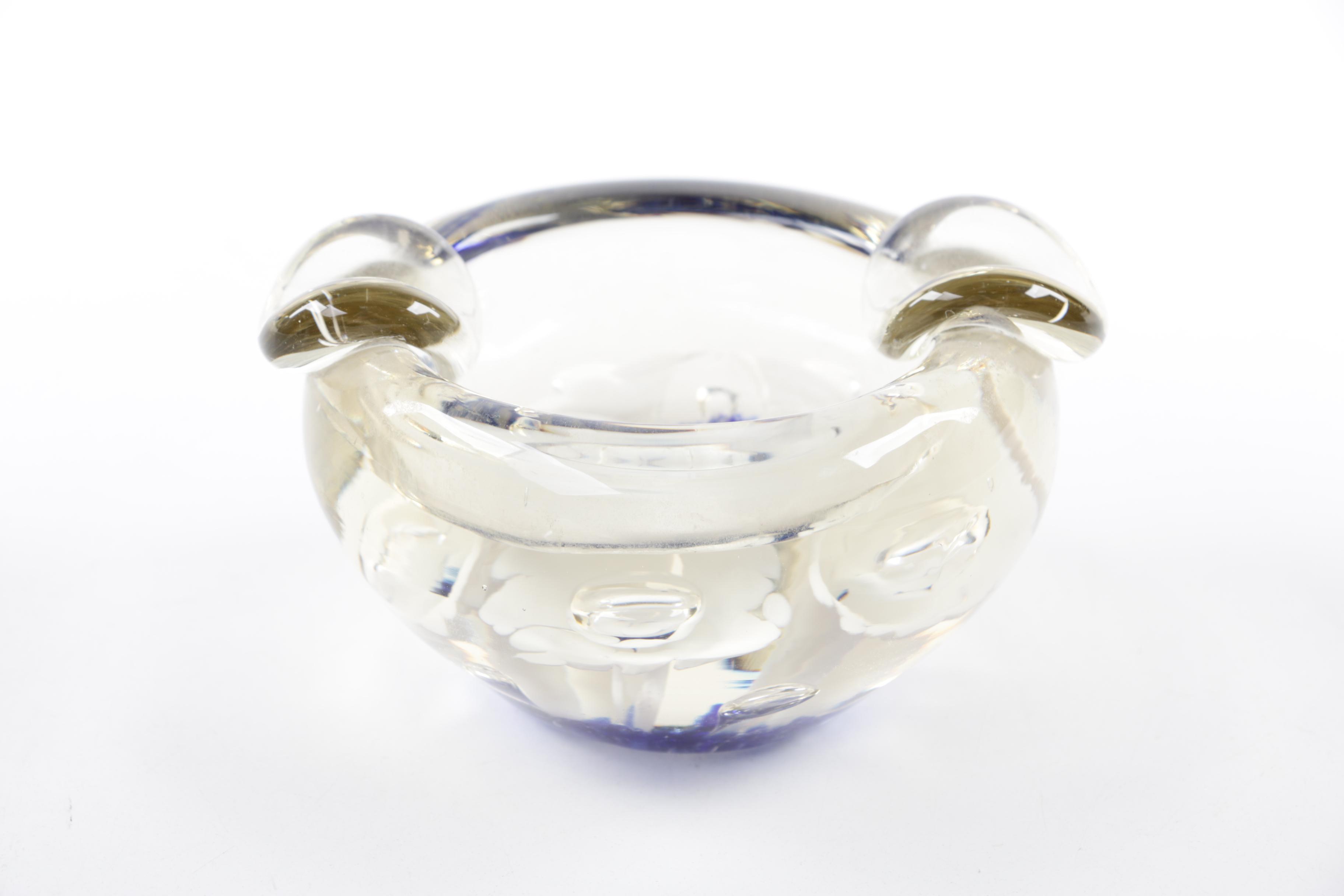 Blown Glass Paperweights and Ash Receiver including Millefiori