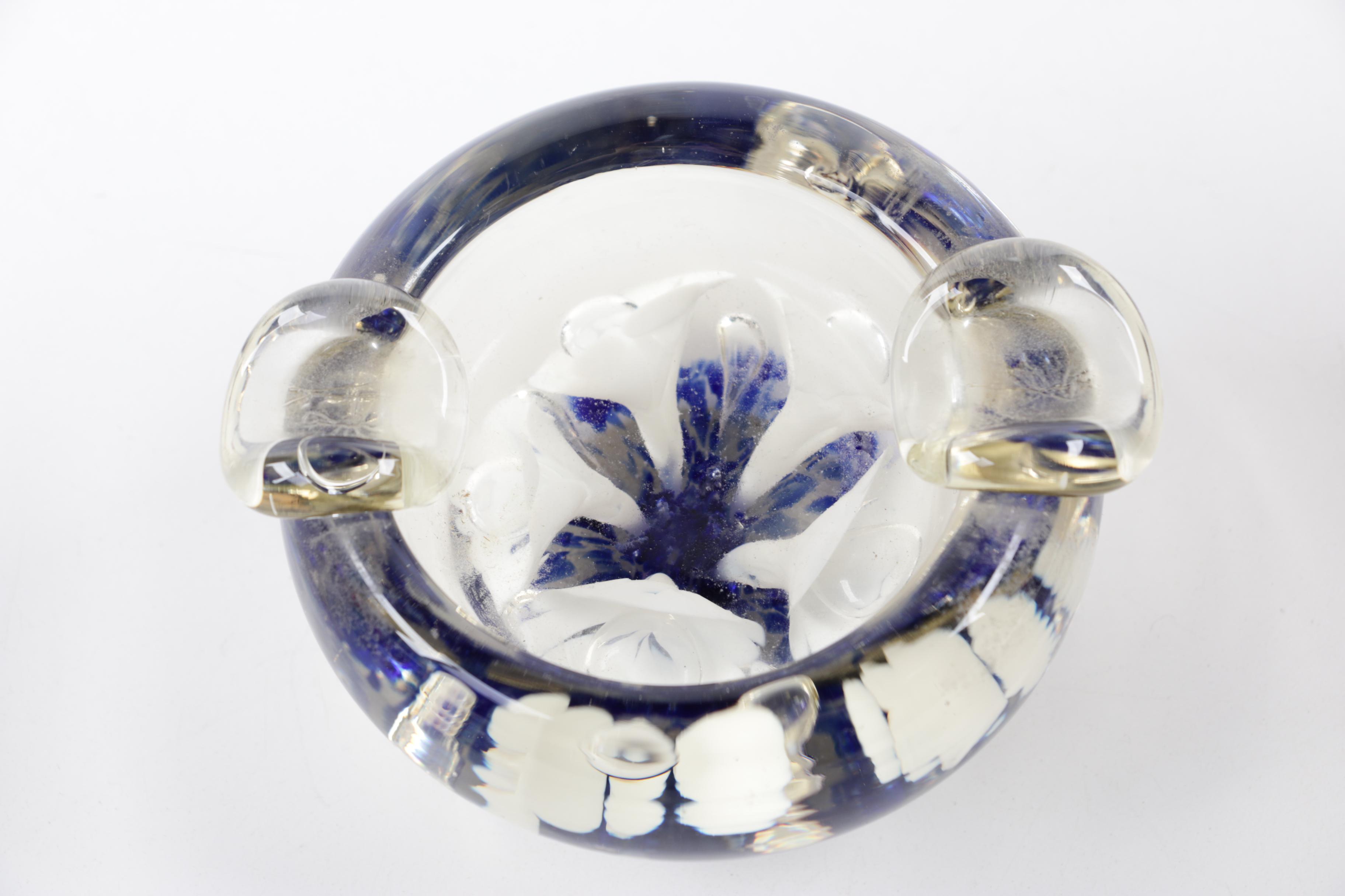 Blown Glass Paperweights and Ash Receiver including Millefiori