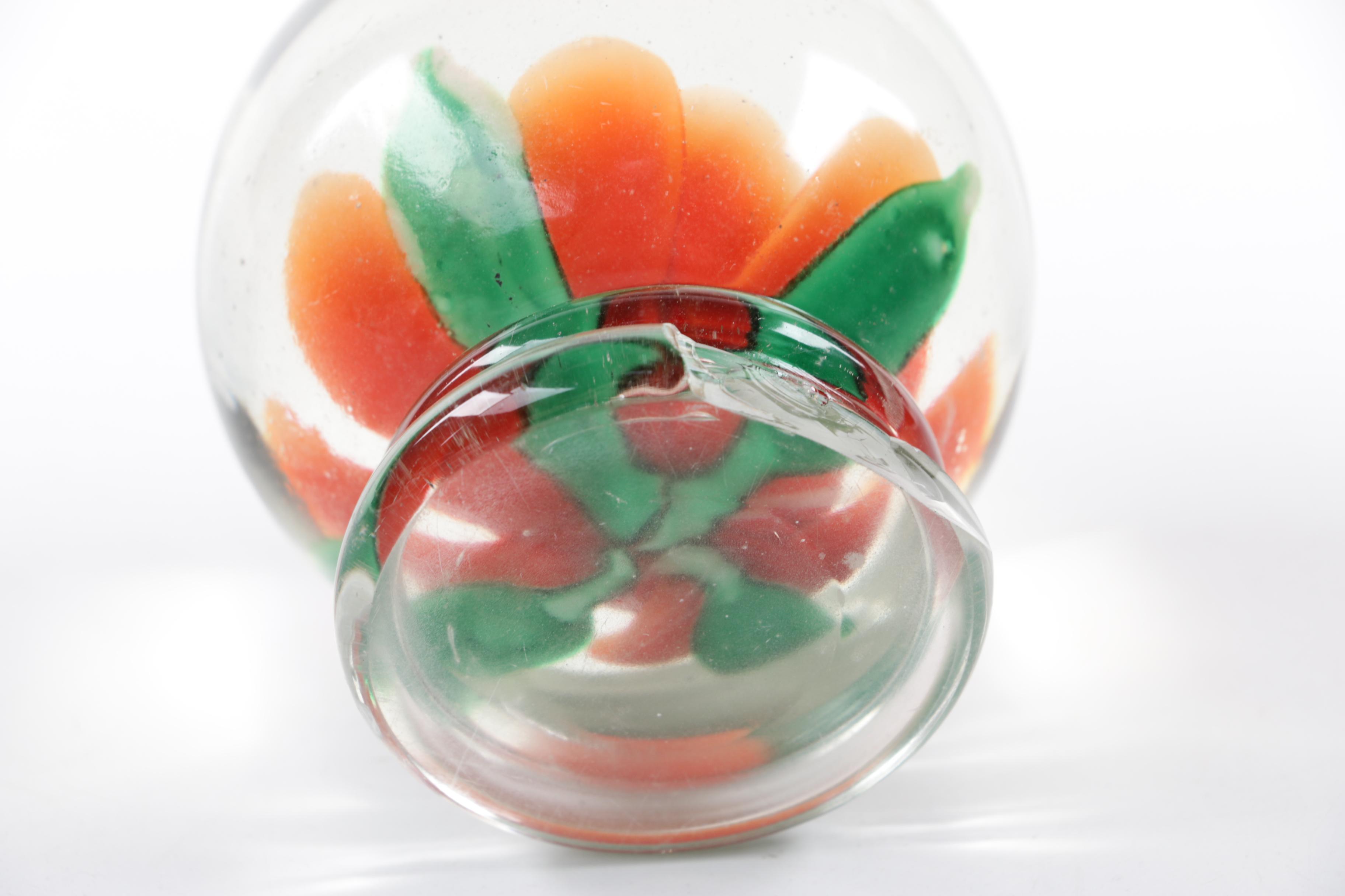 Blown Glass Paperweights and Ash Receiver including Millefiori