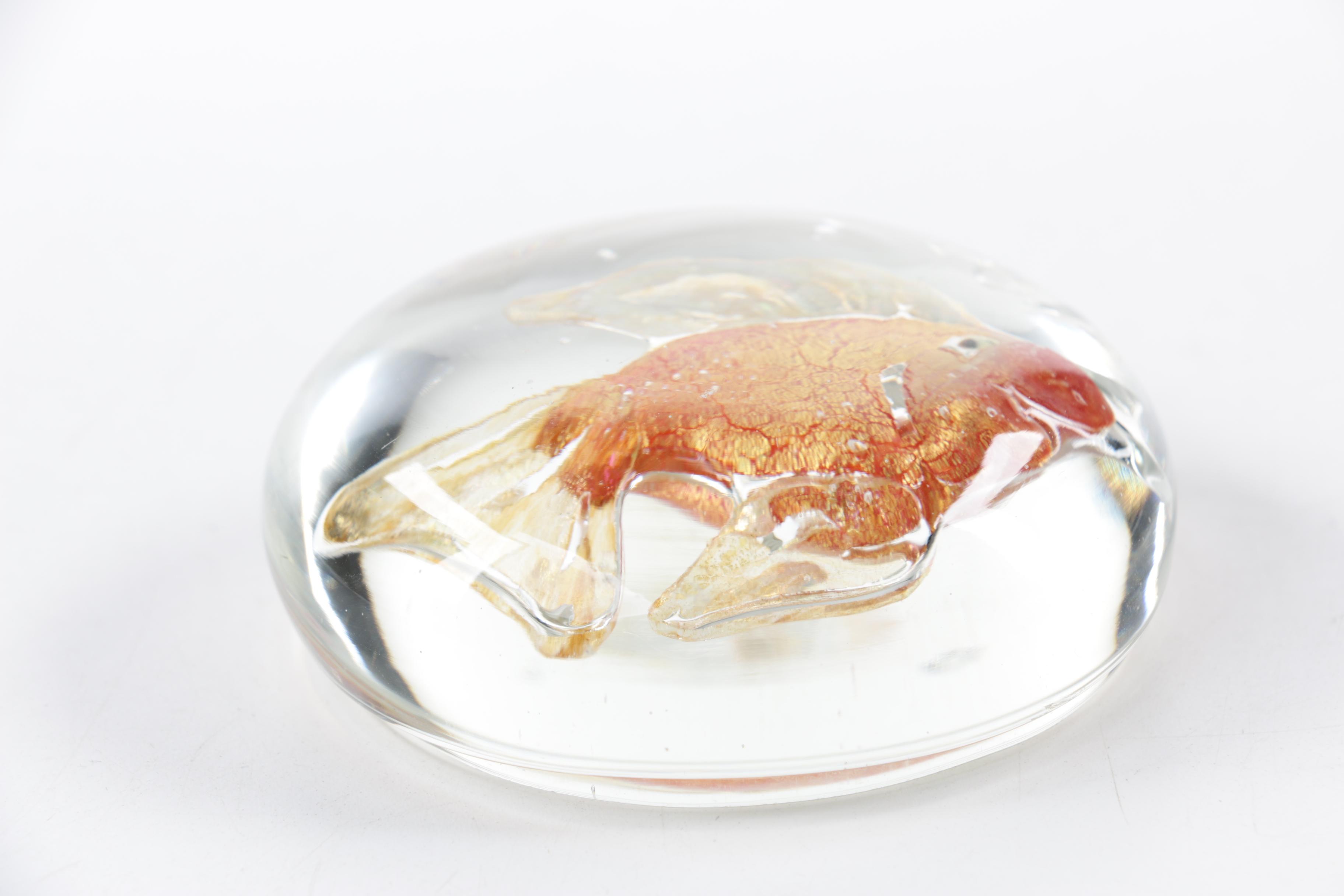 Blown Glass Paperweights and Ash Receiver including Millefiori