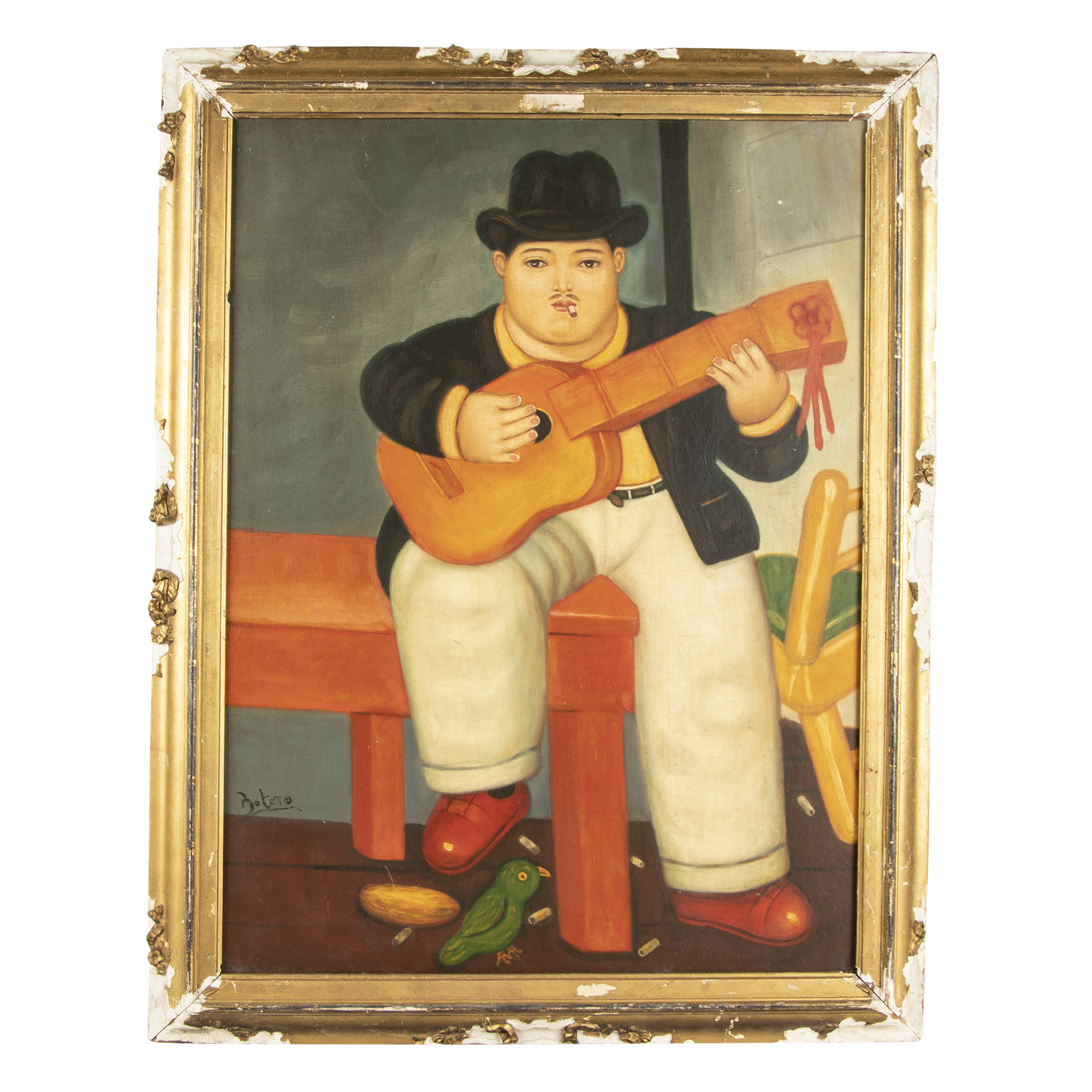 Copy Oil Painting after Fernando Botero "Man with a Guitar"