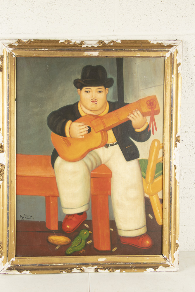 Copy Oil Painting after Fernando Botero "Man with a Guitar"