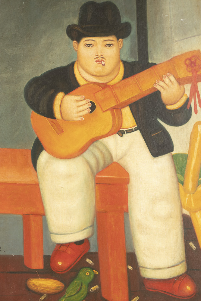 Copy Oil Painting after Fernando Botero "Man with a Guitar"
