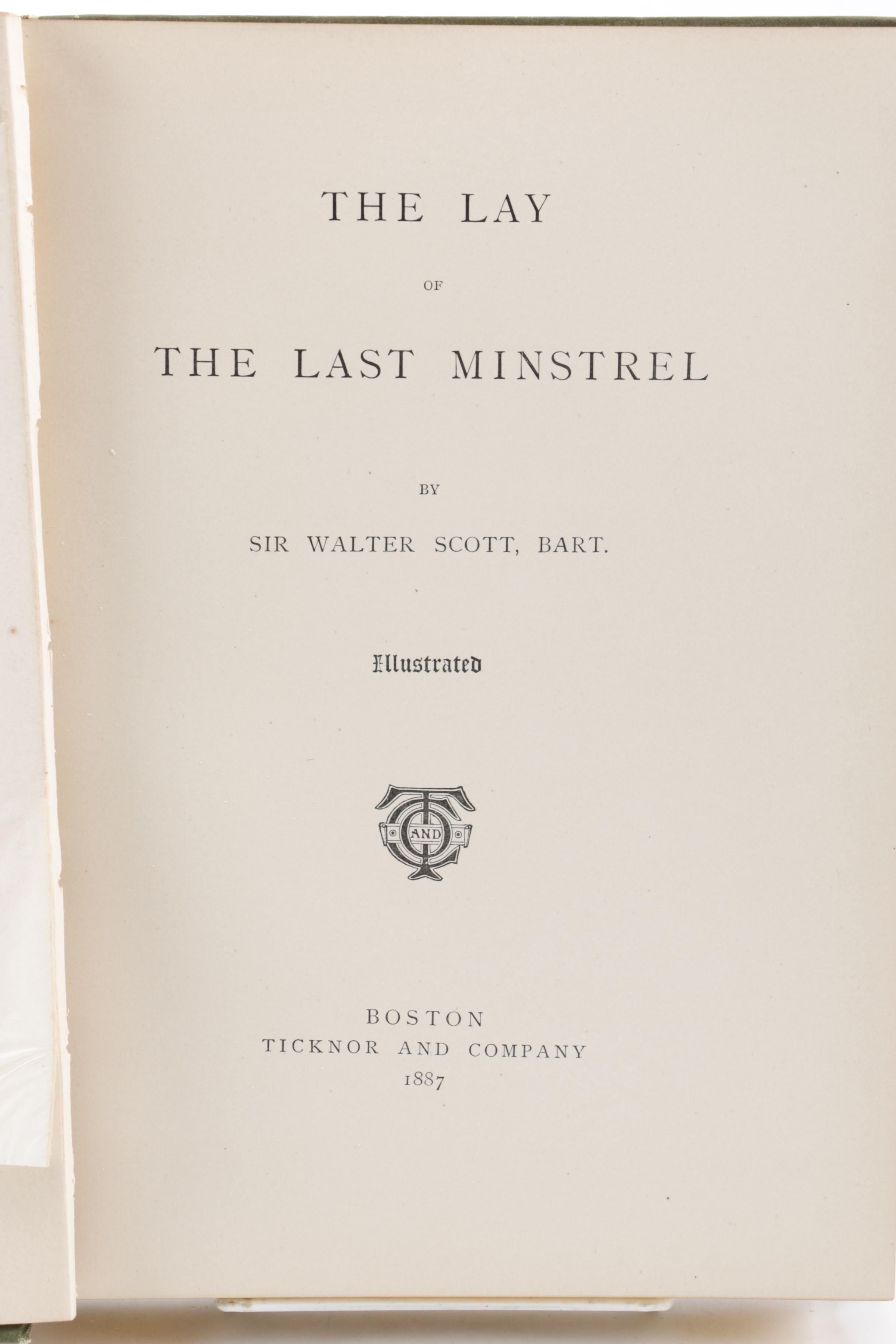 1887 Illustrated "The Lay of the Last Minstrel" by Sir Walter Scott