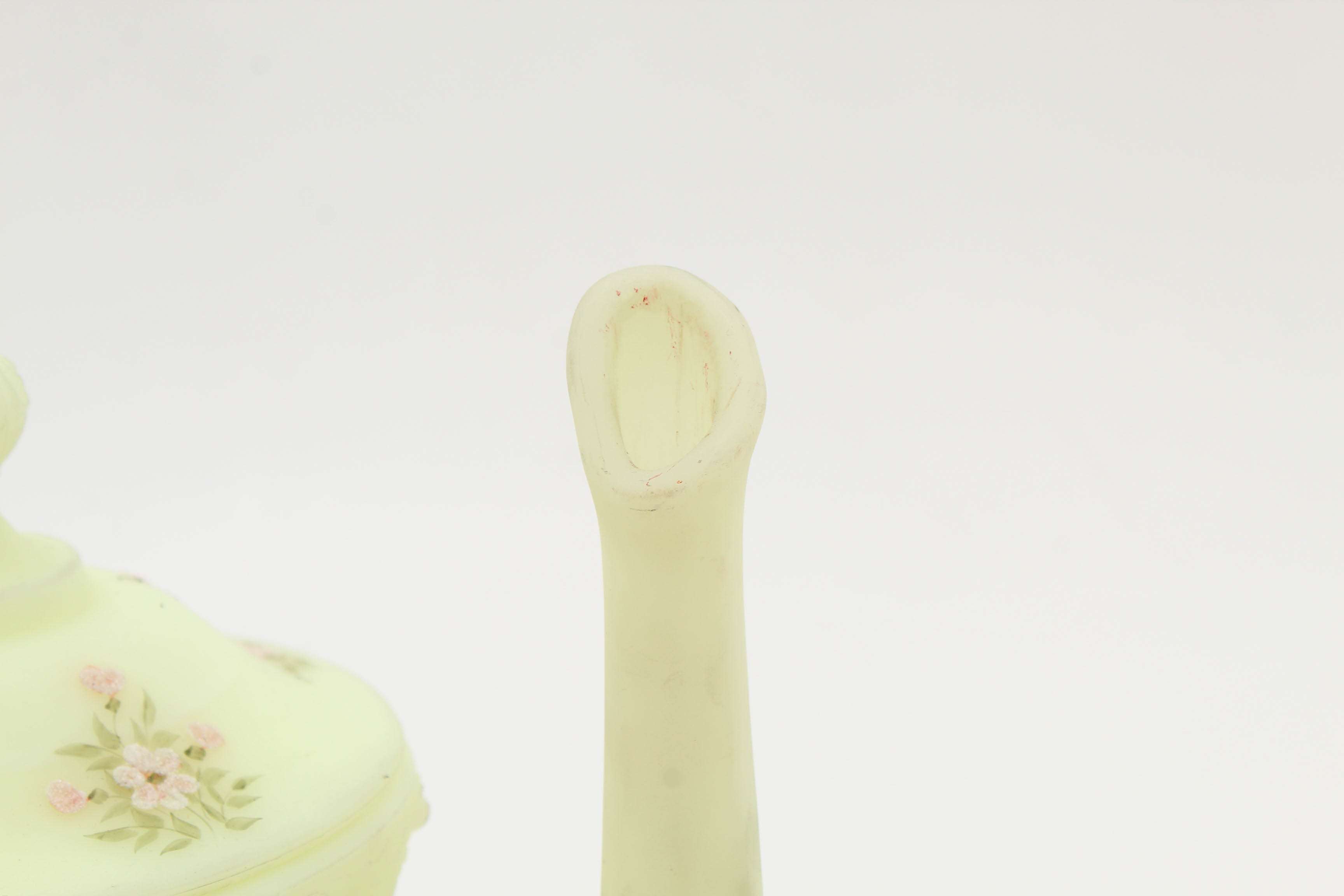 Vintage Fenton Hand-Painted Satin Glass Decor