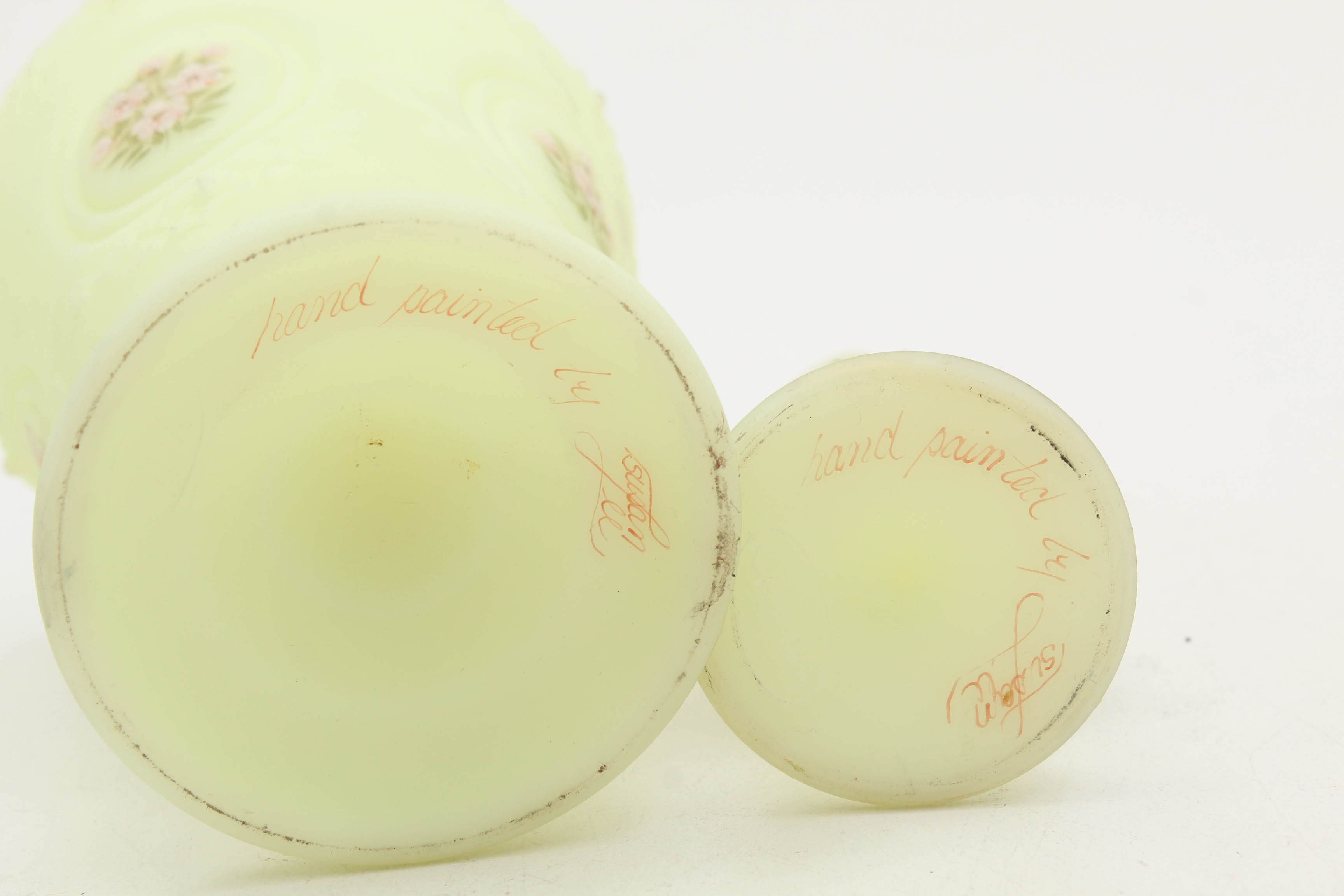 Vintage Fenton Hand-Painted Satin Glass Decor