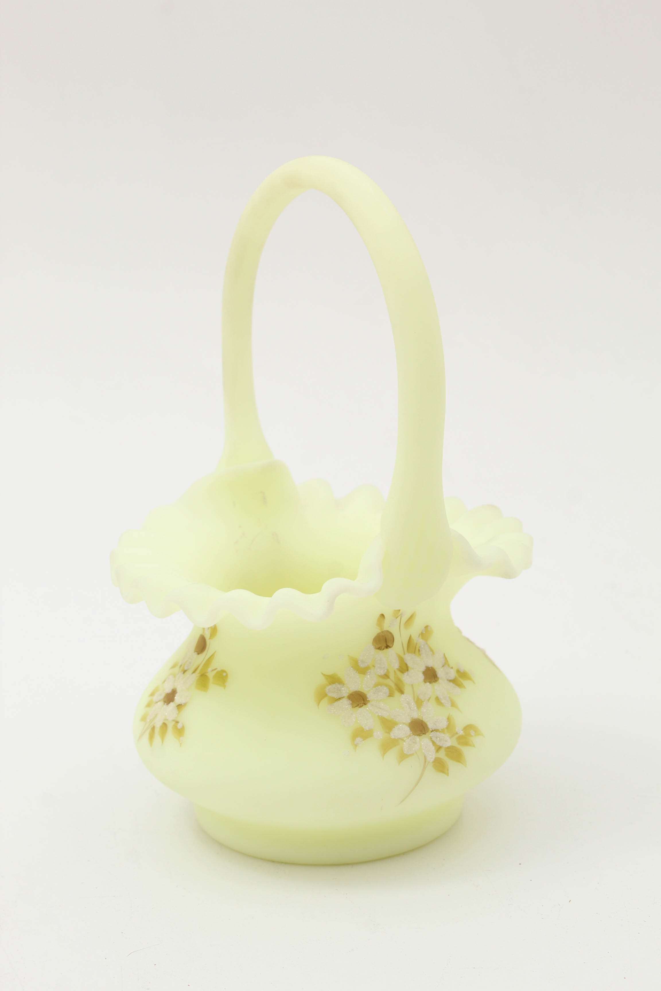 Vintage Fenton Hand-Painted Satin Glass Decor