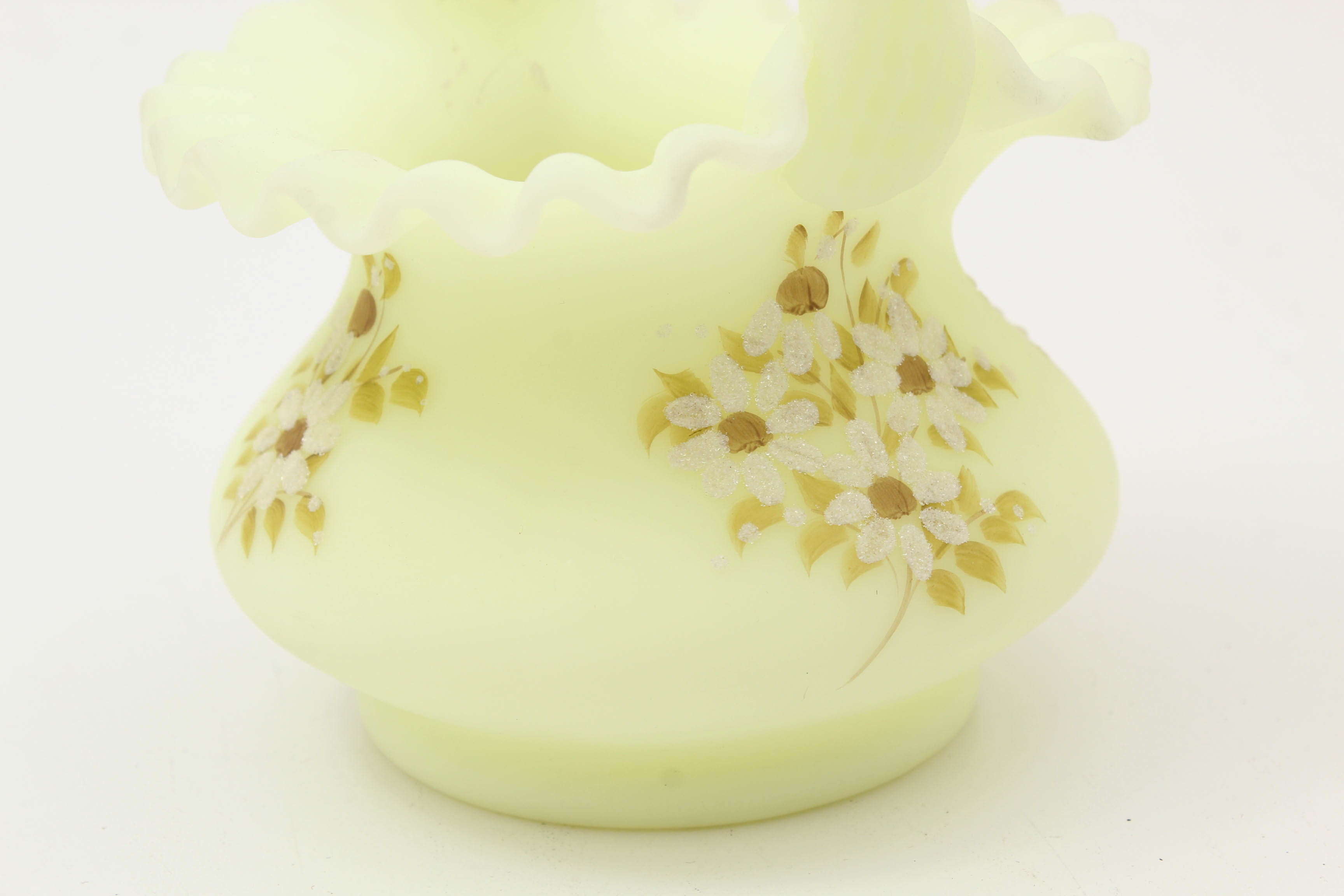 Vintage Fenton Hand-Painted Satin Glass Decor