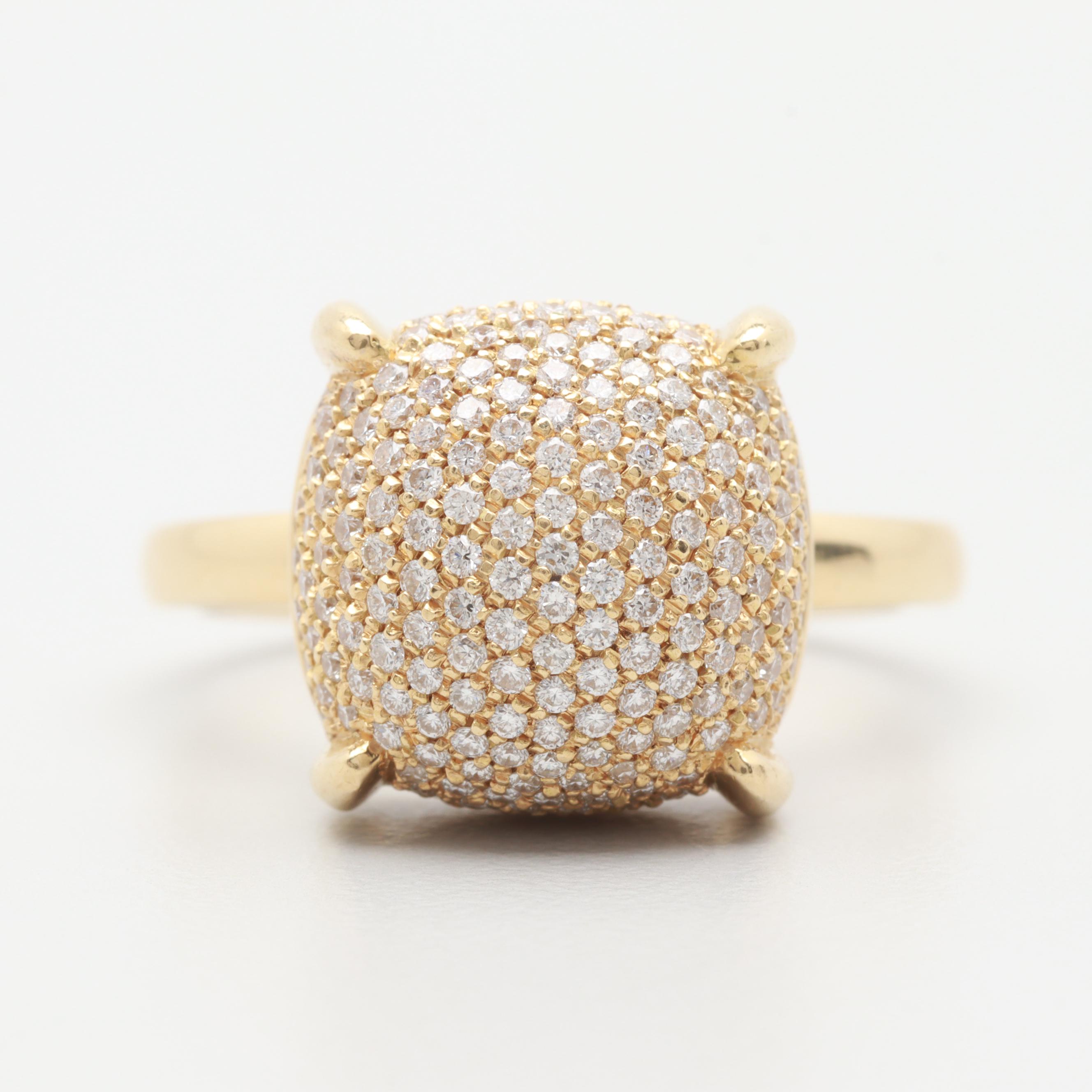 Tiffany & Co. Paloma Picasso "Sugar Stacks" 18K Yellow Gold Diamond Ring