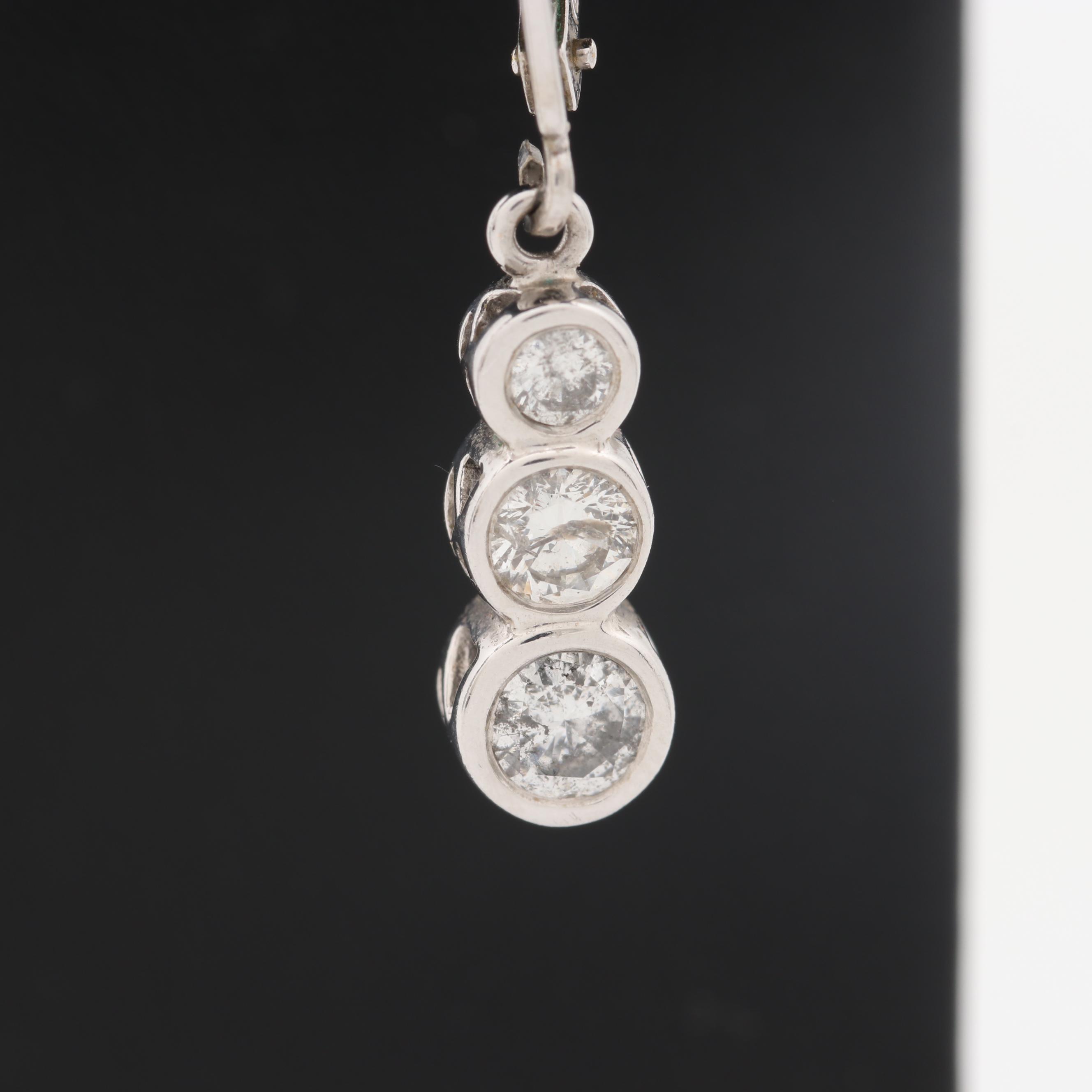 14K White Gold Diamond Earrings