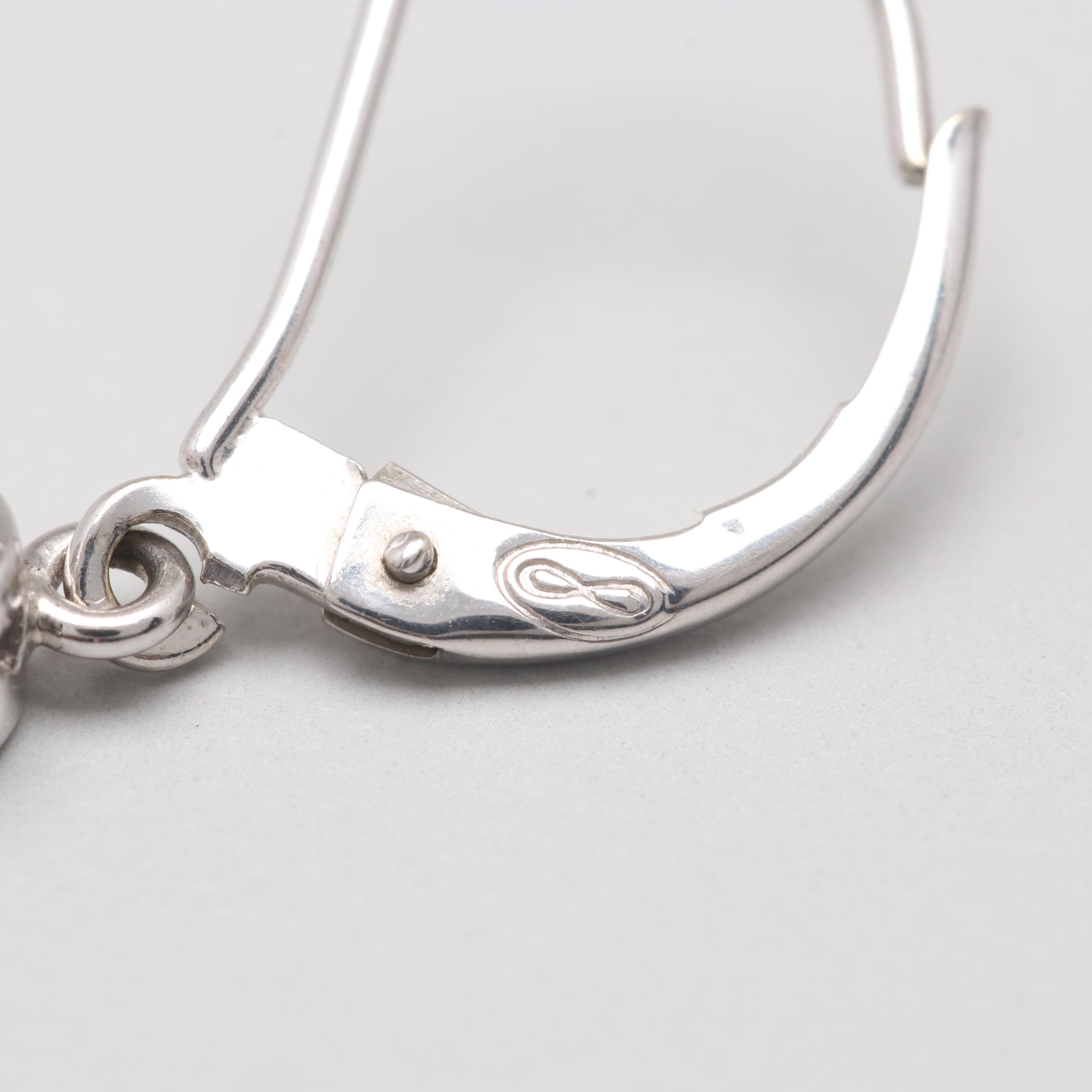 14K White Gold Diamond Earrings