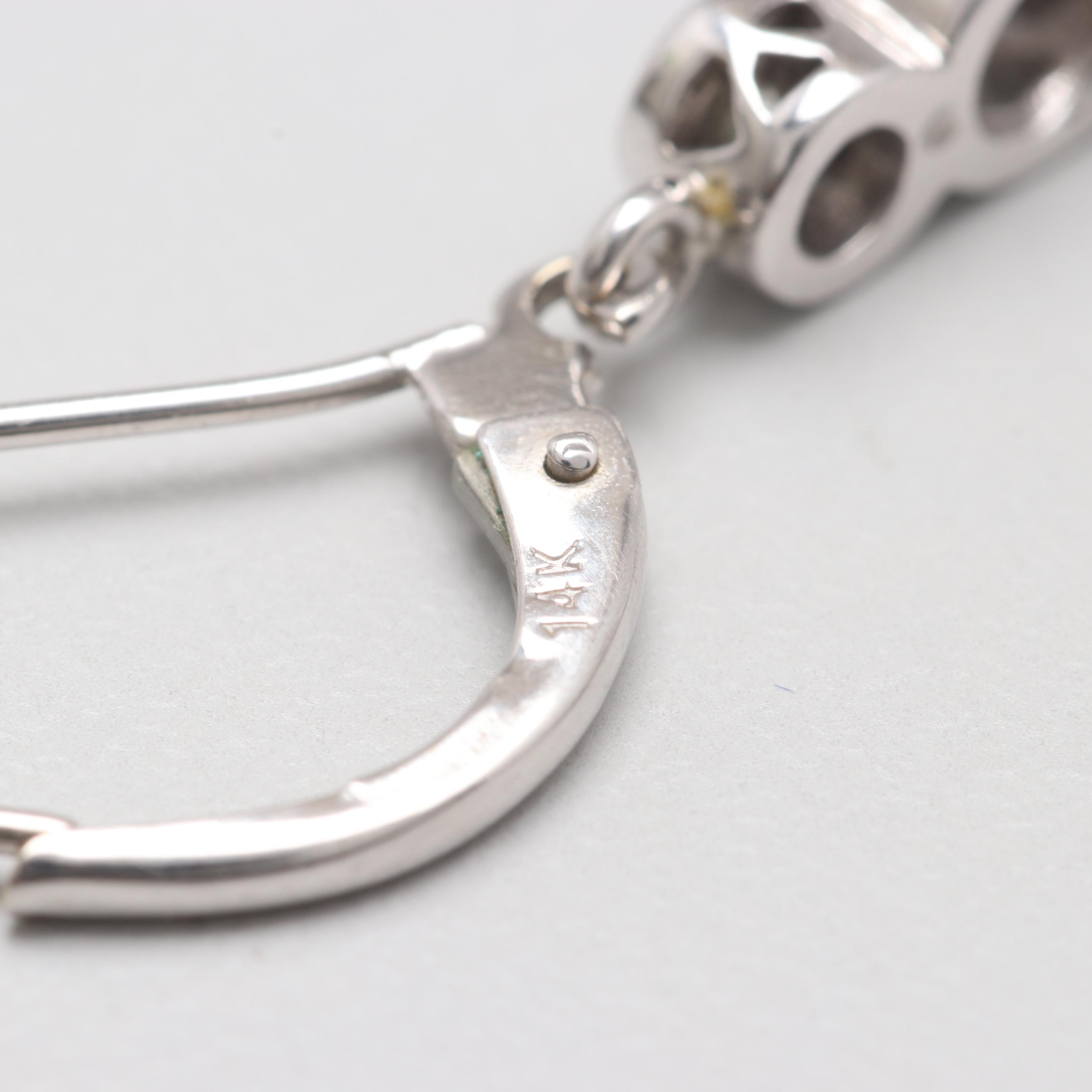 14K White Gold Diamond Earrings