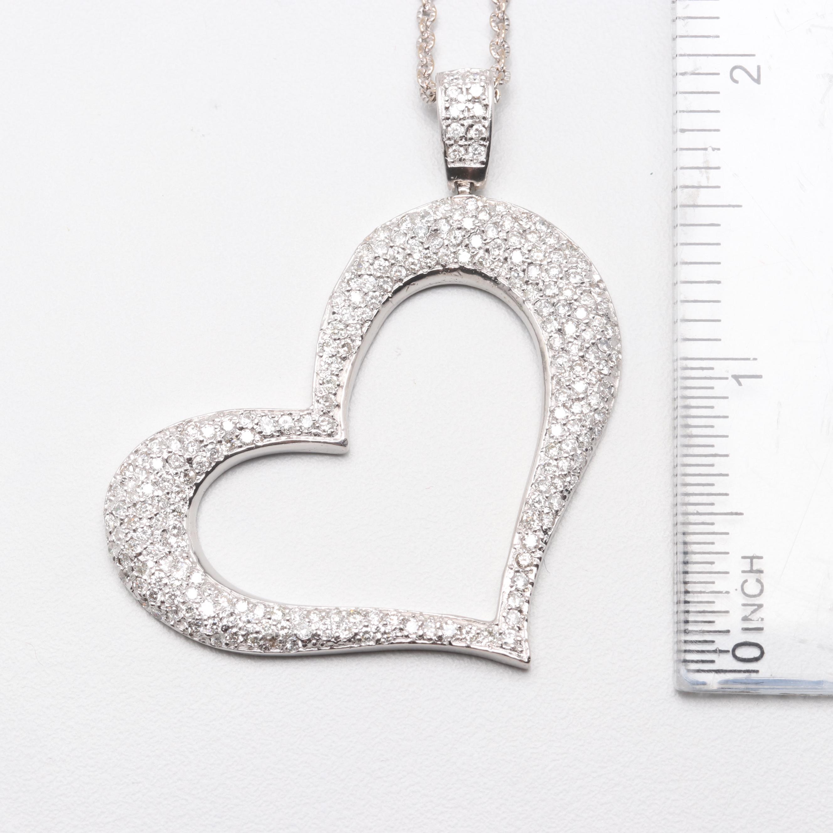 14K White Gold 2.52 CTW Diamond Necklace