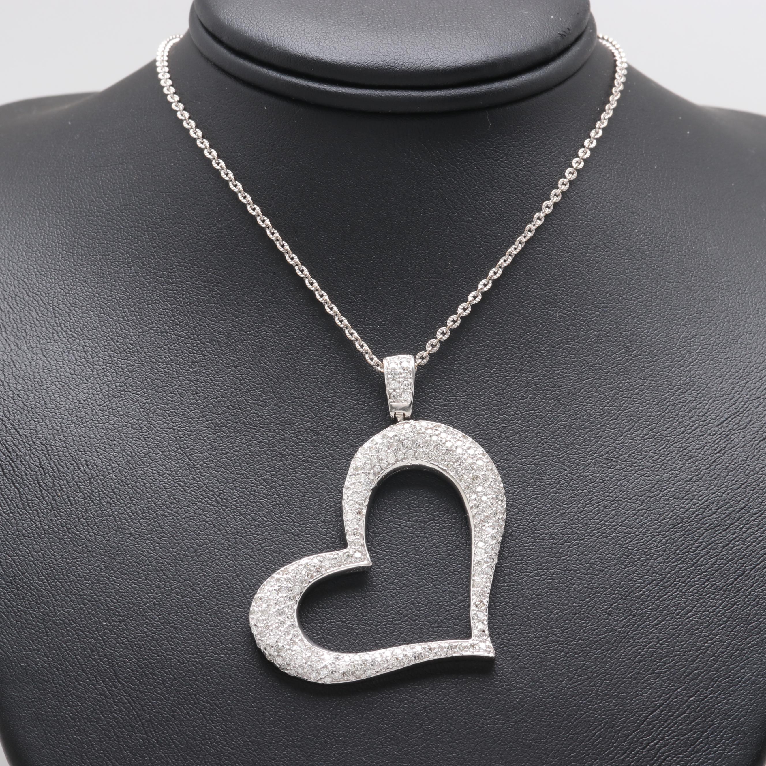 14K White Gold 2.52 CTW Diamond Necklace