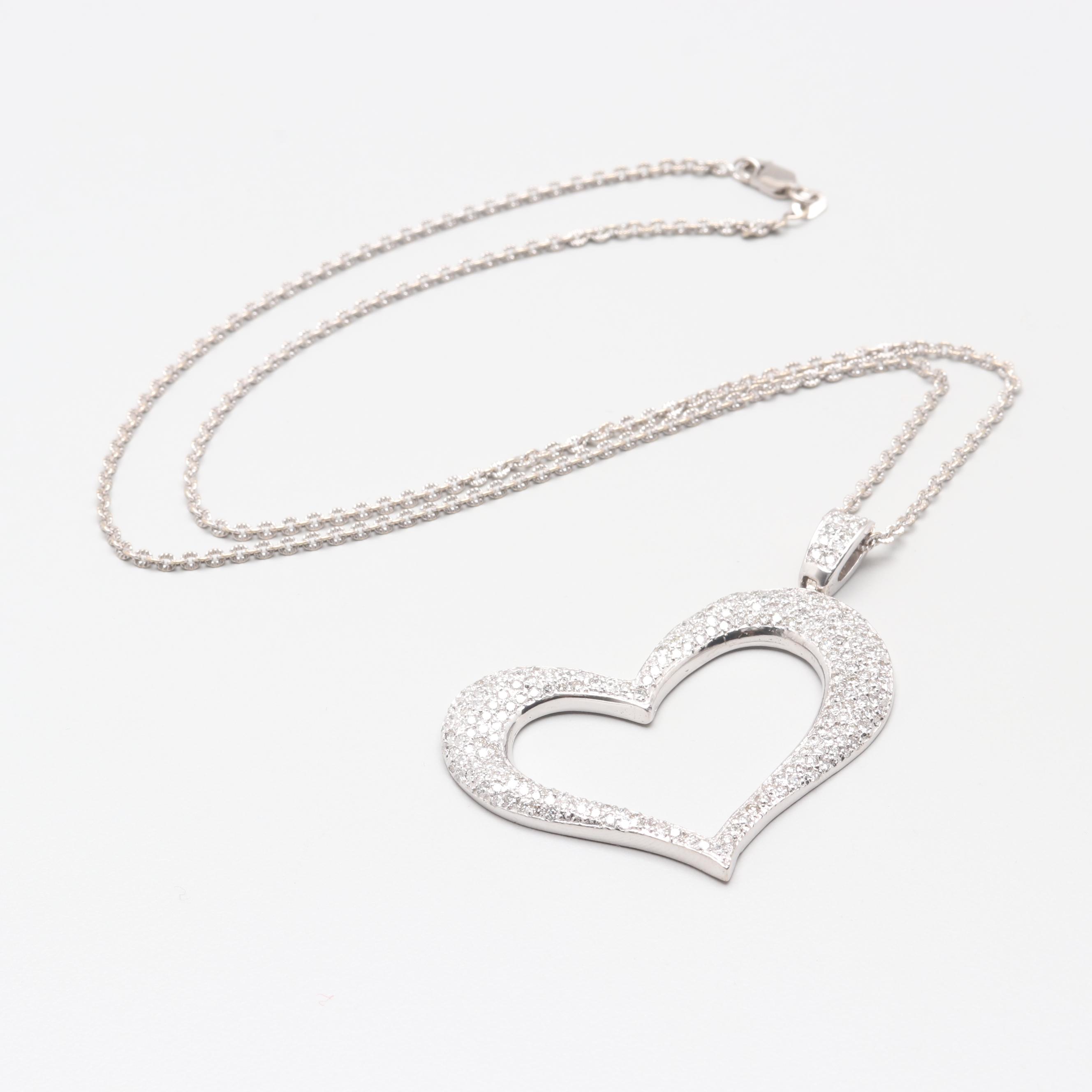 14K White Gold 2.52 CTW Diamond Necklace
