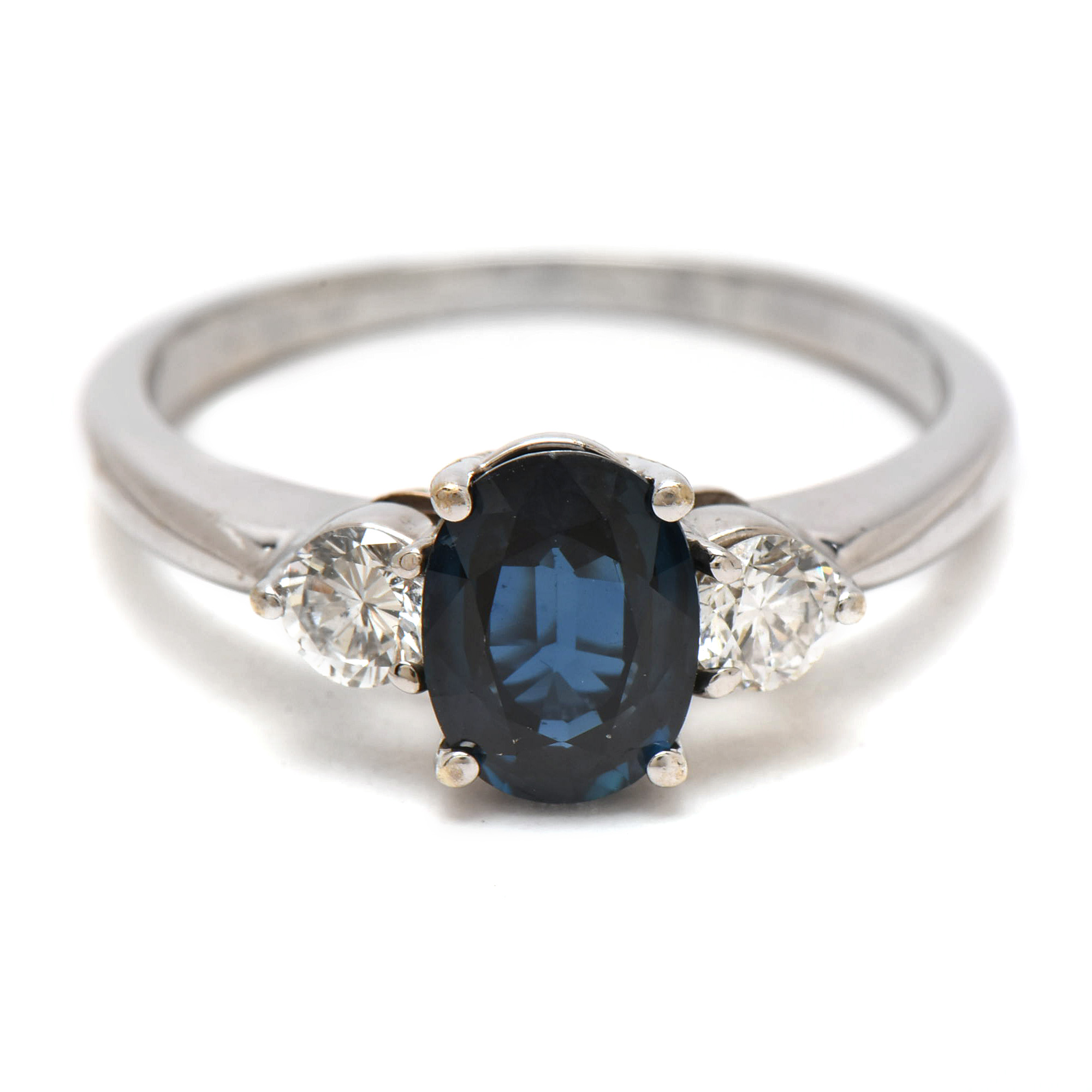 Bailey, Banks & Biddle 18K White Gold 1.47 CT Sapphire and Diamond Ring