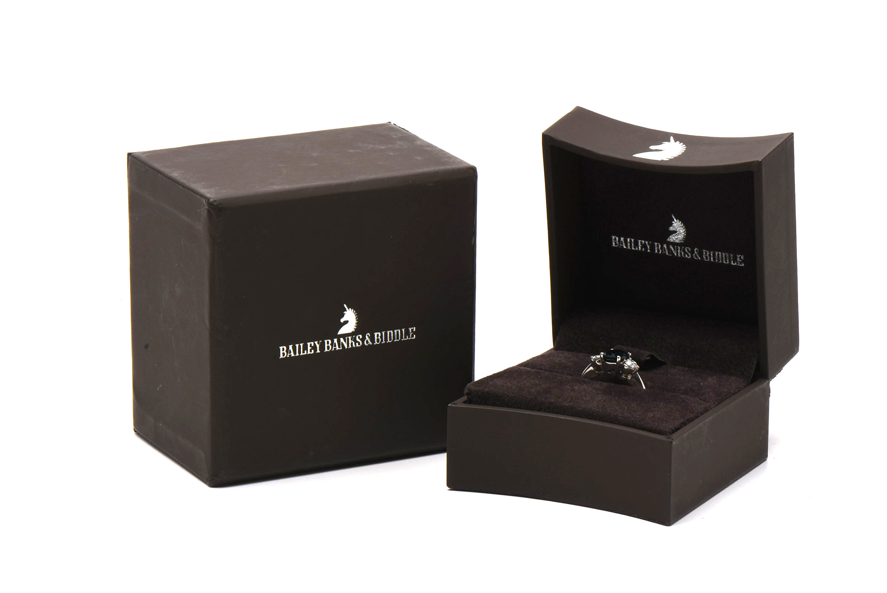 Bailey, Banks & Biddle 18K White Gold 1.47 CT Sapphire and Diamond Ring