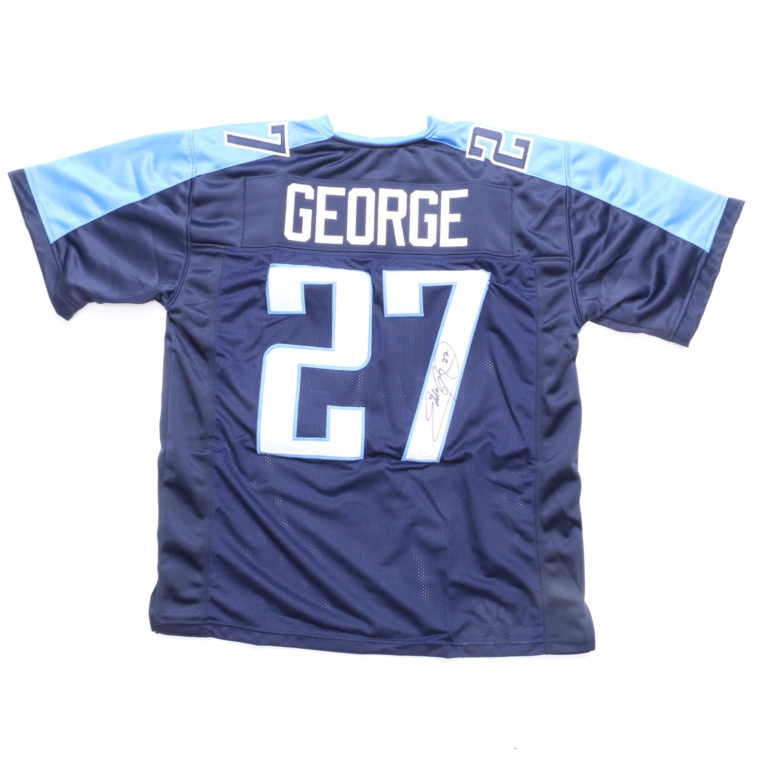 Eddie George Signed Titans Jersey  COA