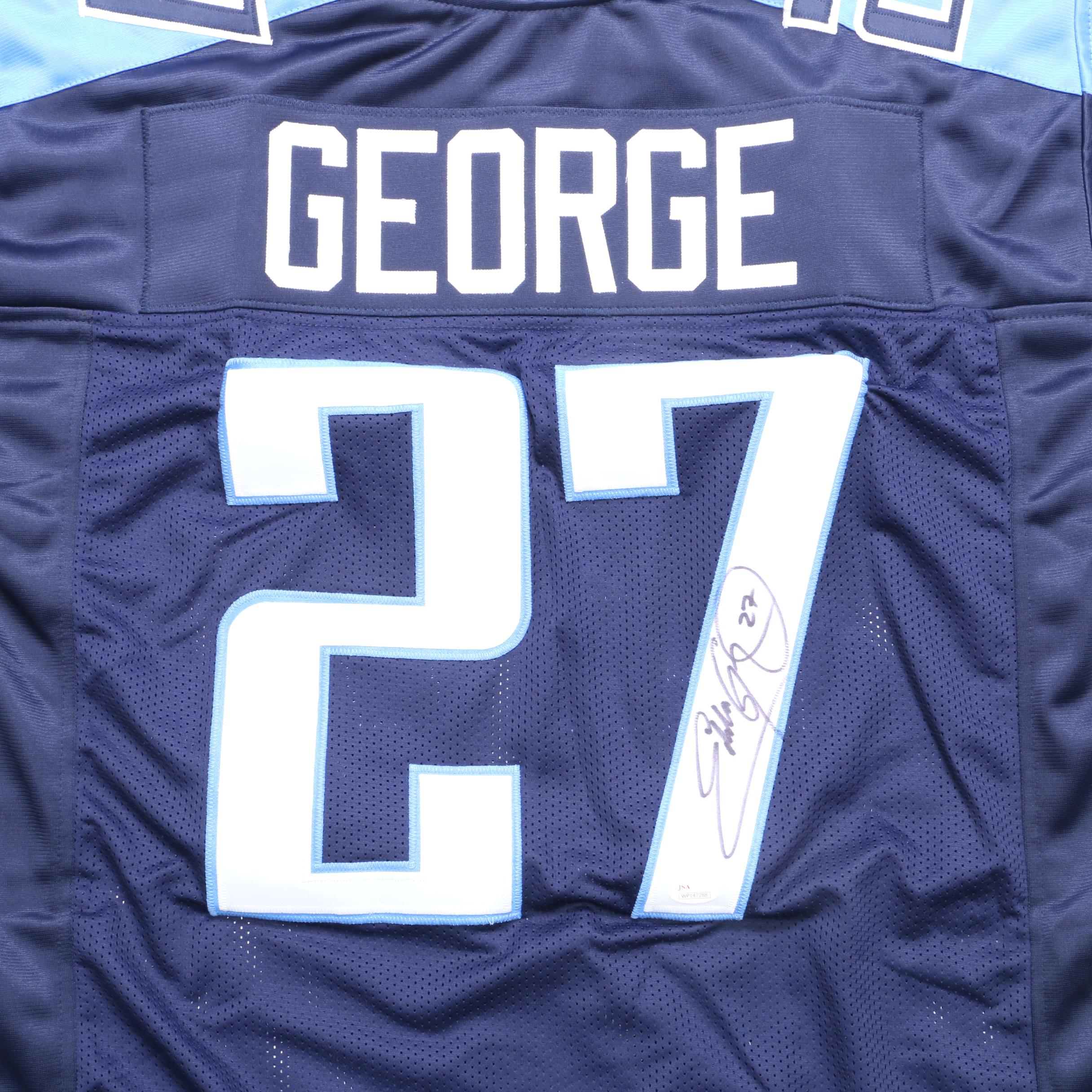 Eddie George Signed Titans Jersey  COA