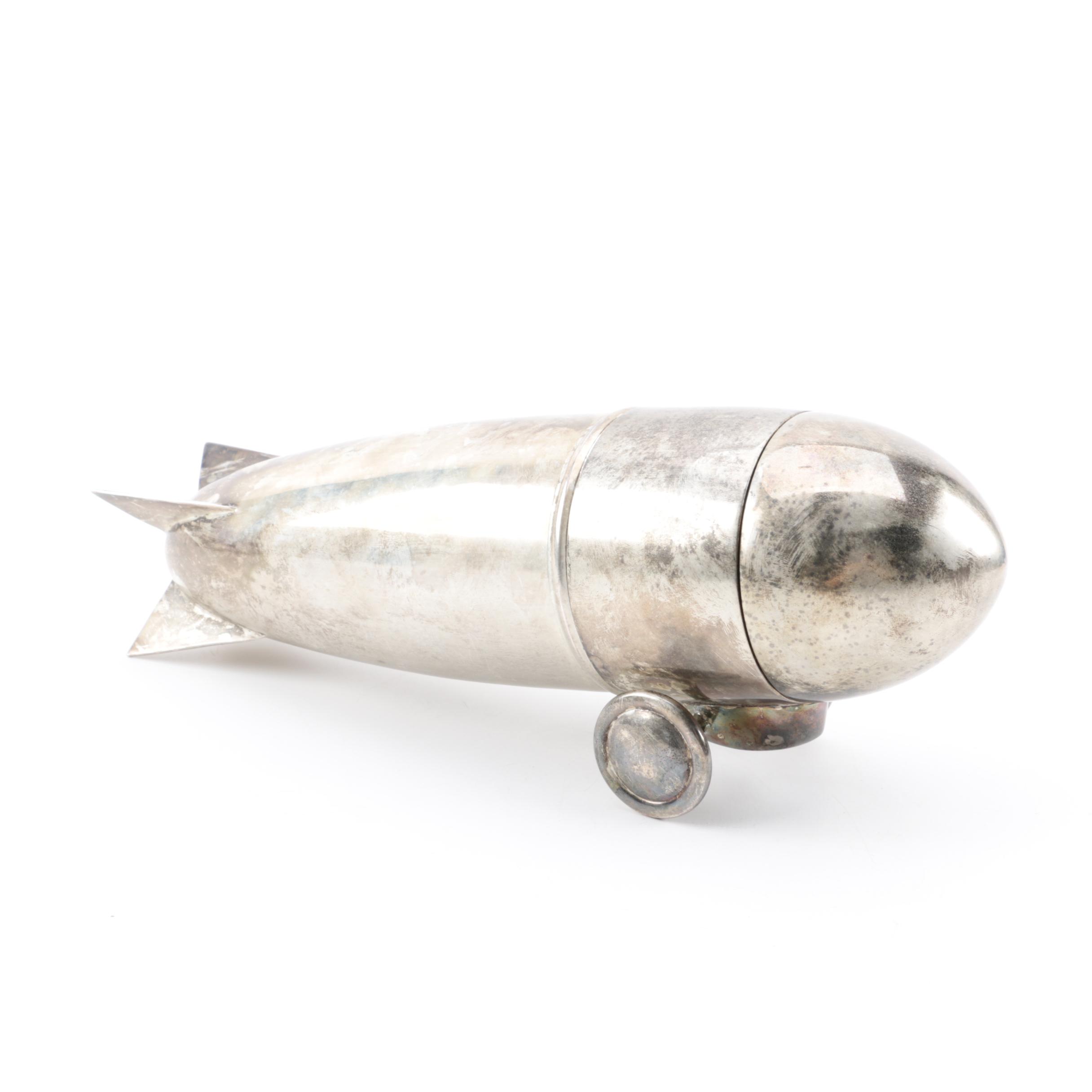 Restoration Hardware Metal Zeppelin Cocktail Shaker