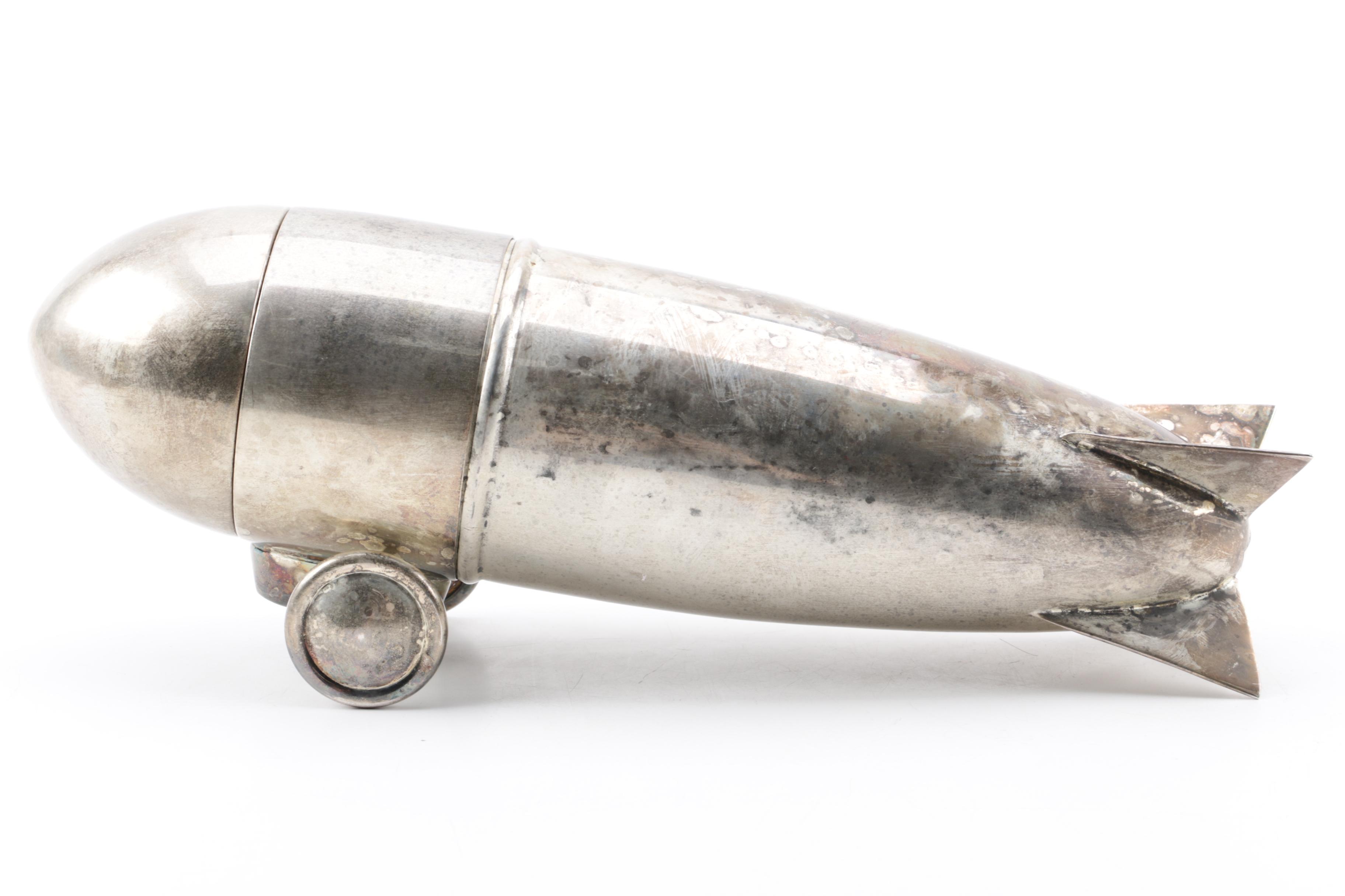 Restoration Hardware Metal Zeppelin Cocktail Shaker