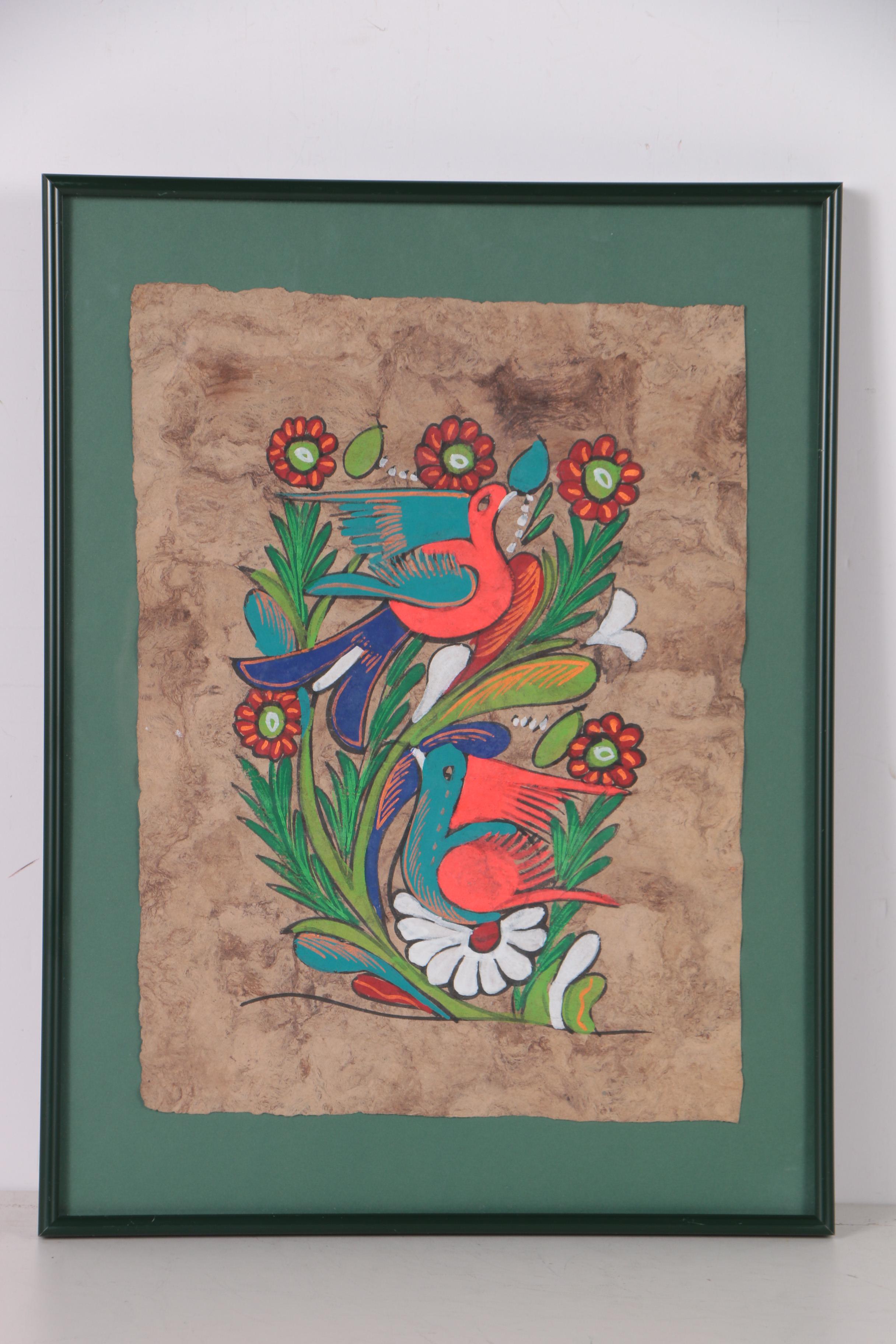 Mexican Style Amate Bark Paintings