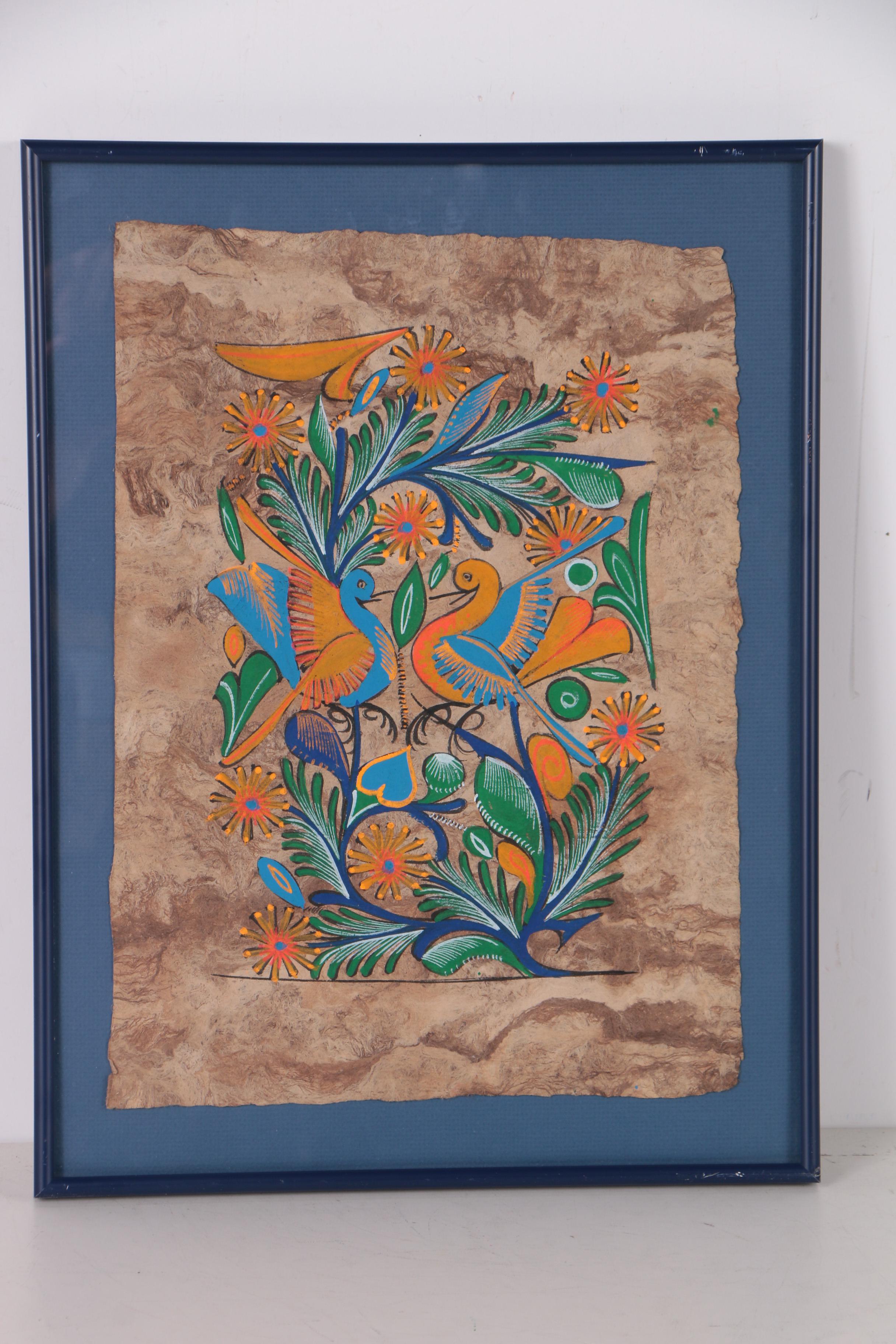 Mexican Style Amate Bark Paintings