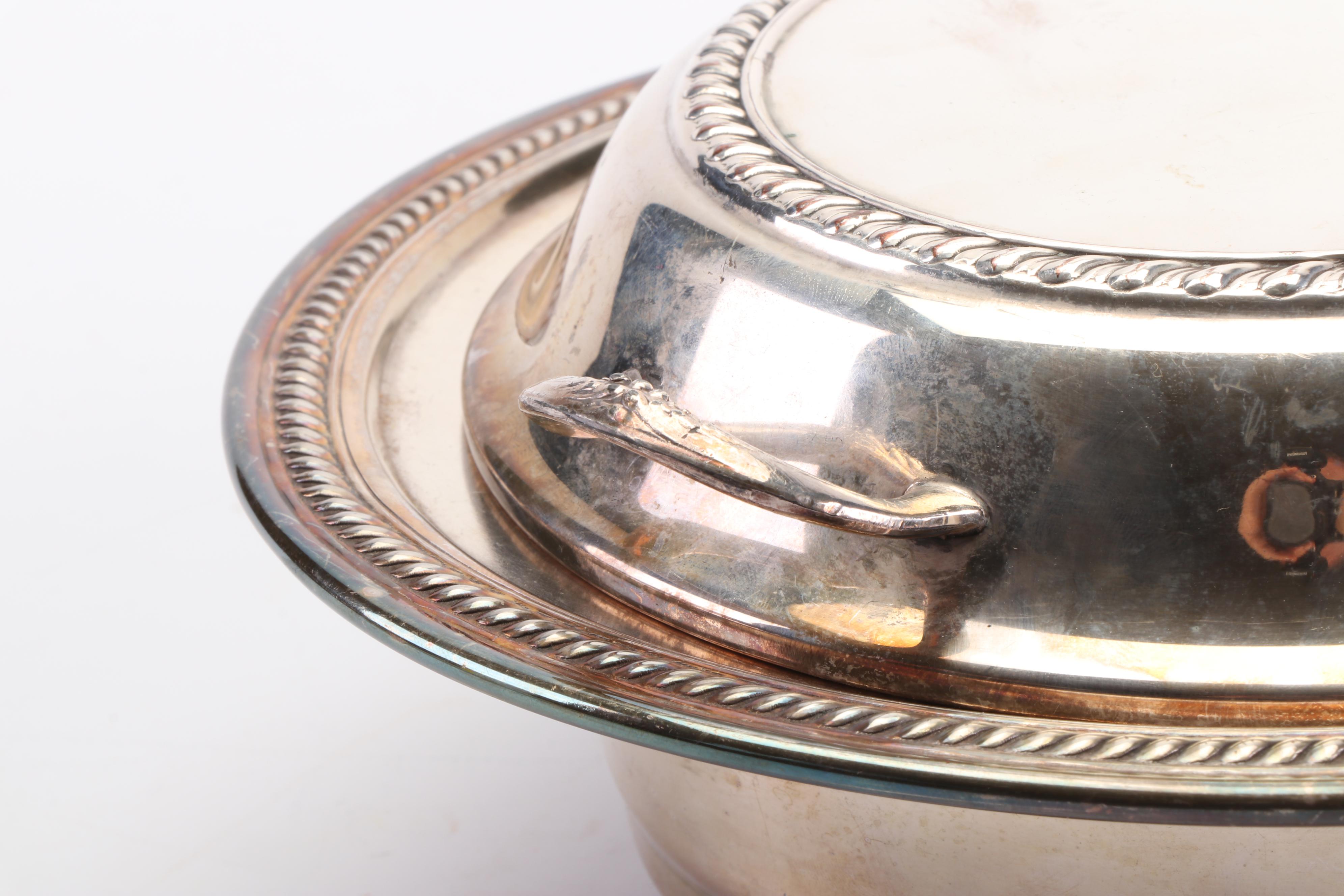 Forbes Silver Co. Covered Vegetable Dish with Other Silver Plate Serveware