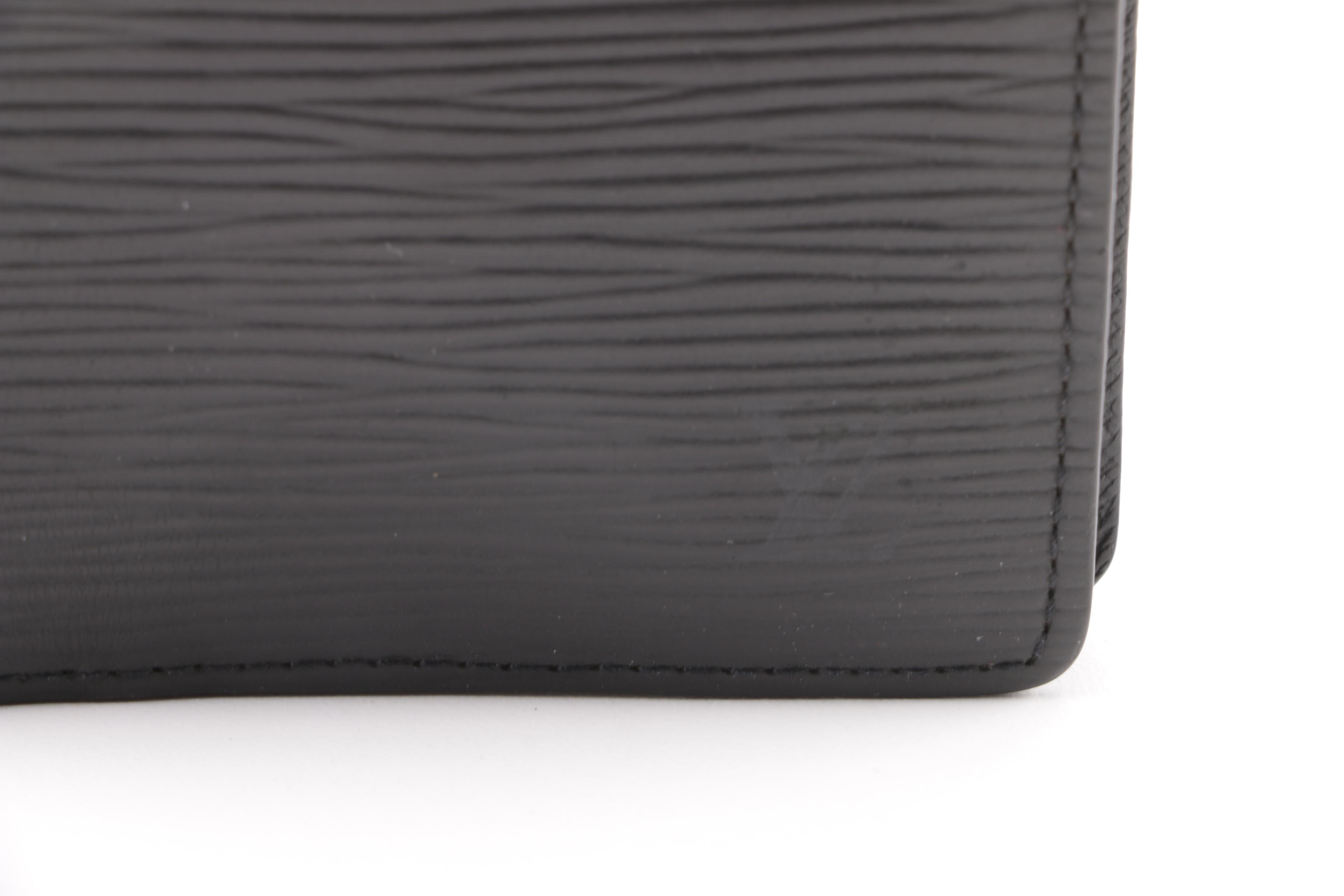 1999 Louis Vuitton Black Epi Leather Small Ring Agenda Planner