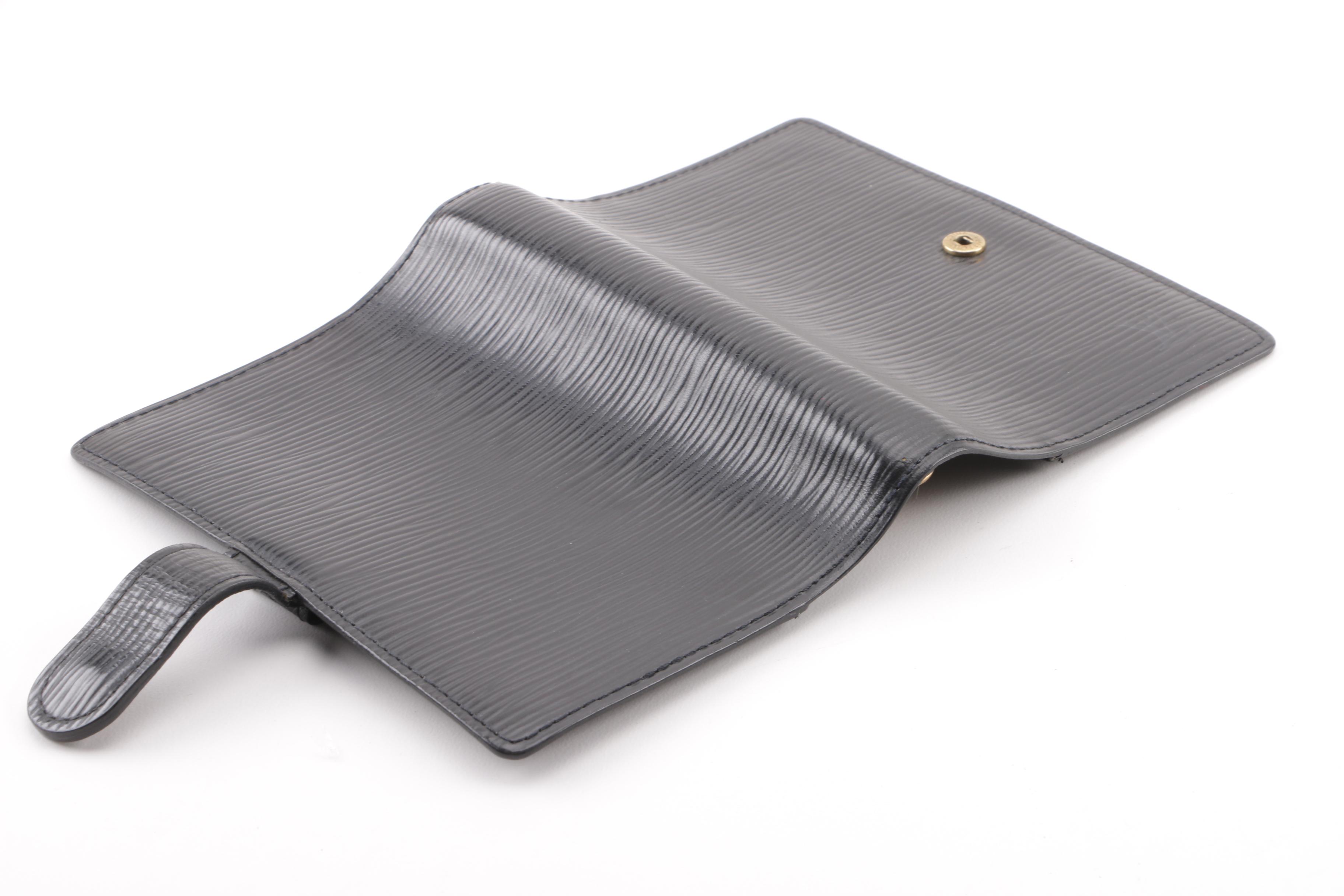 1999 Louis Vuitton Black Epi Leather Small Ring Agenda Planner